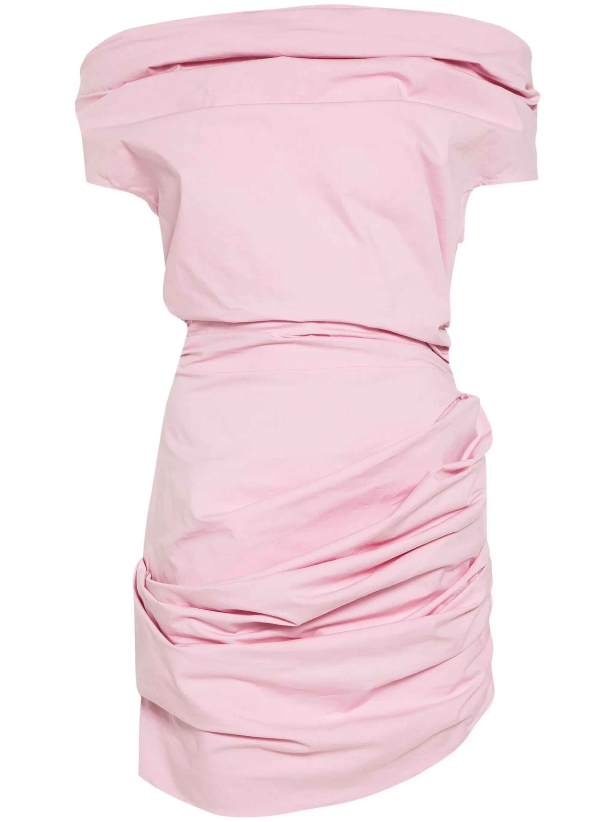 draped off-shoulder minidress