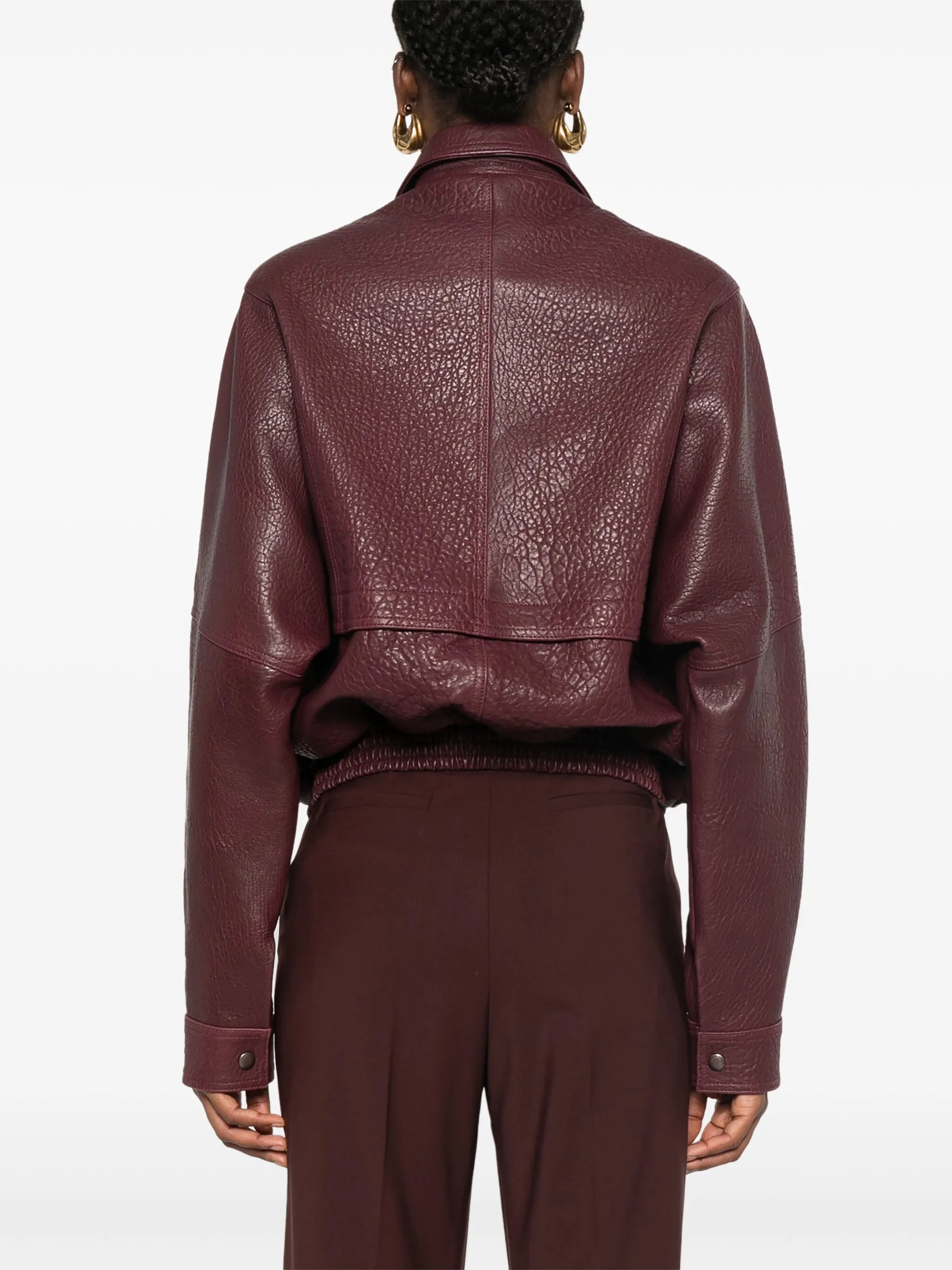 leather bomber jacket