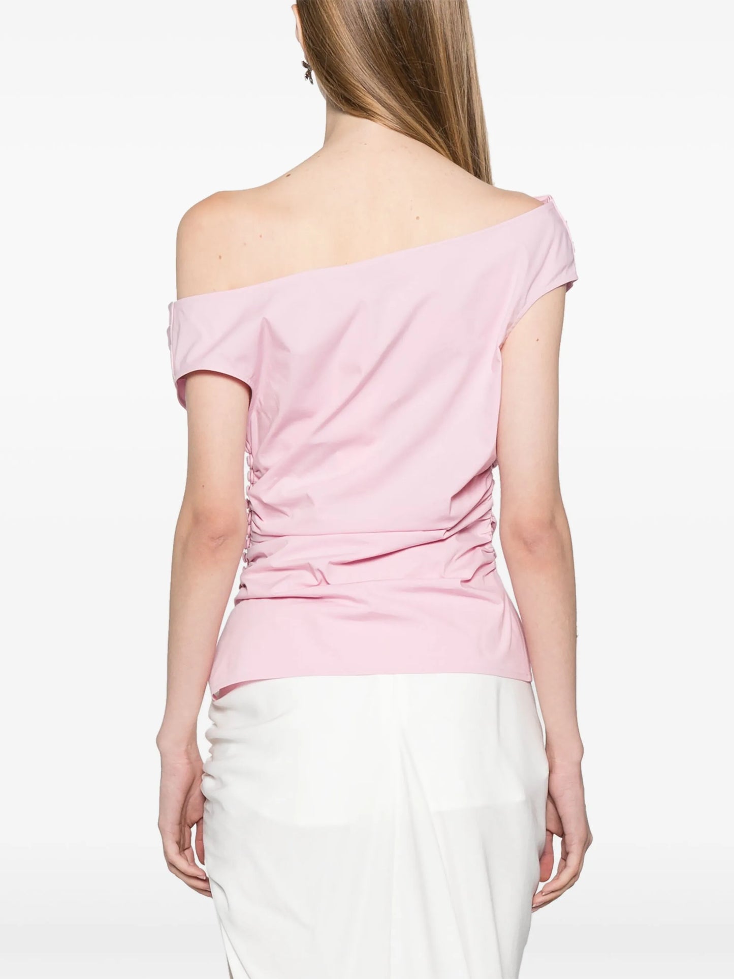 draped off-shoulder top