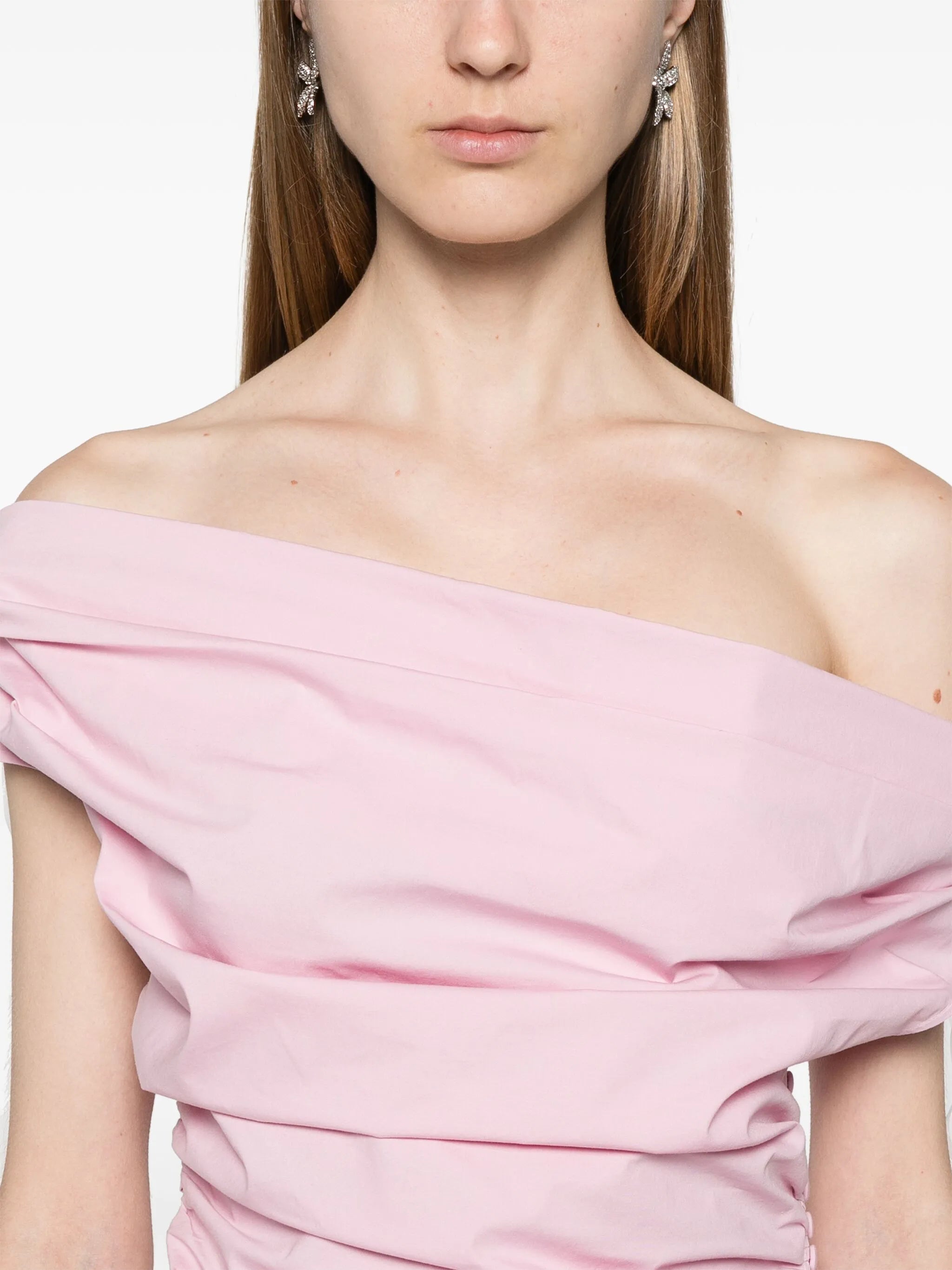 draped off-shoulder top