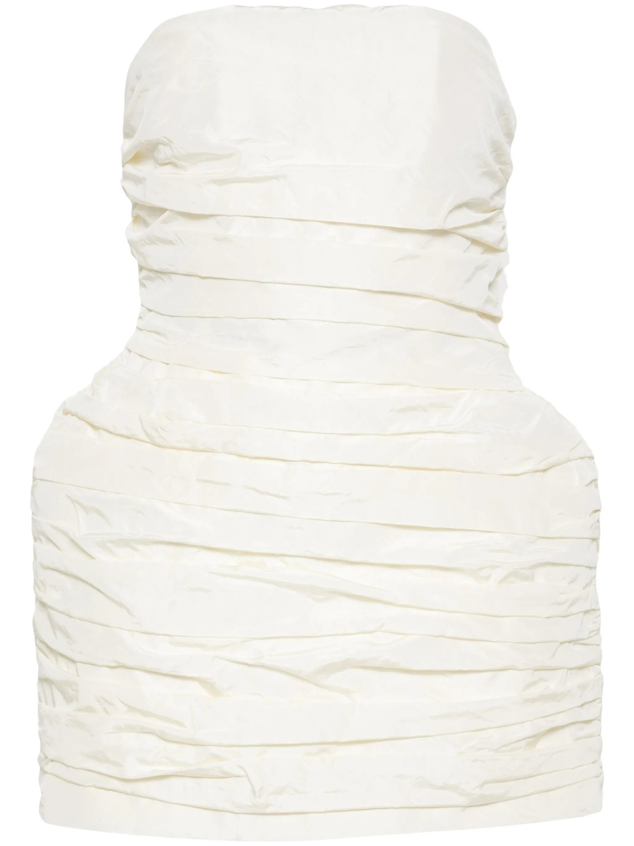 strapless draped mini dress