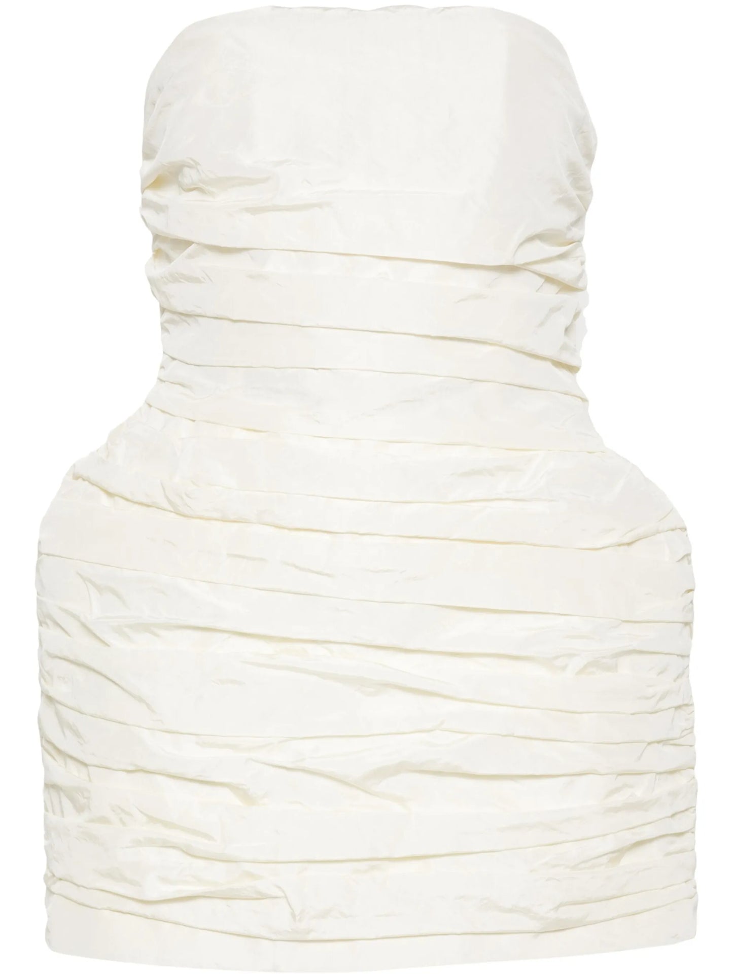 strapless draped mini dress