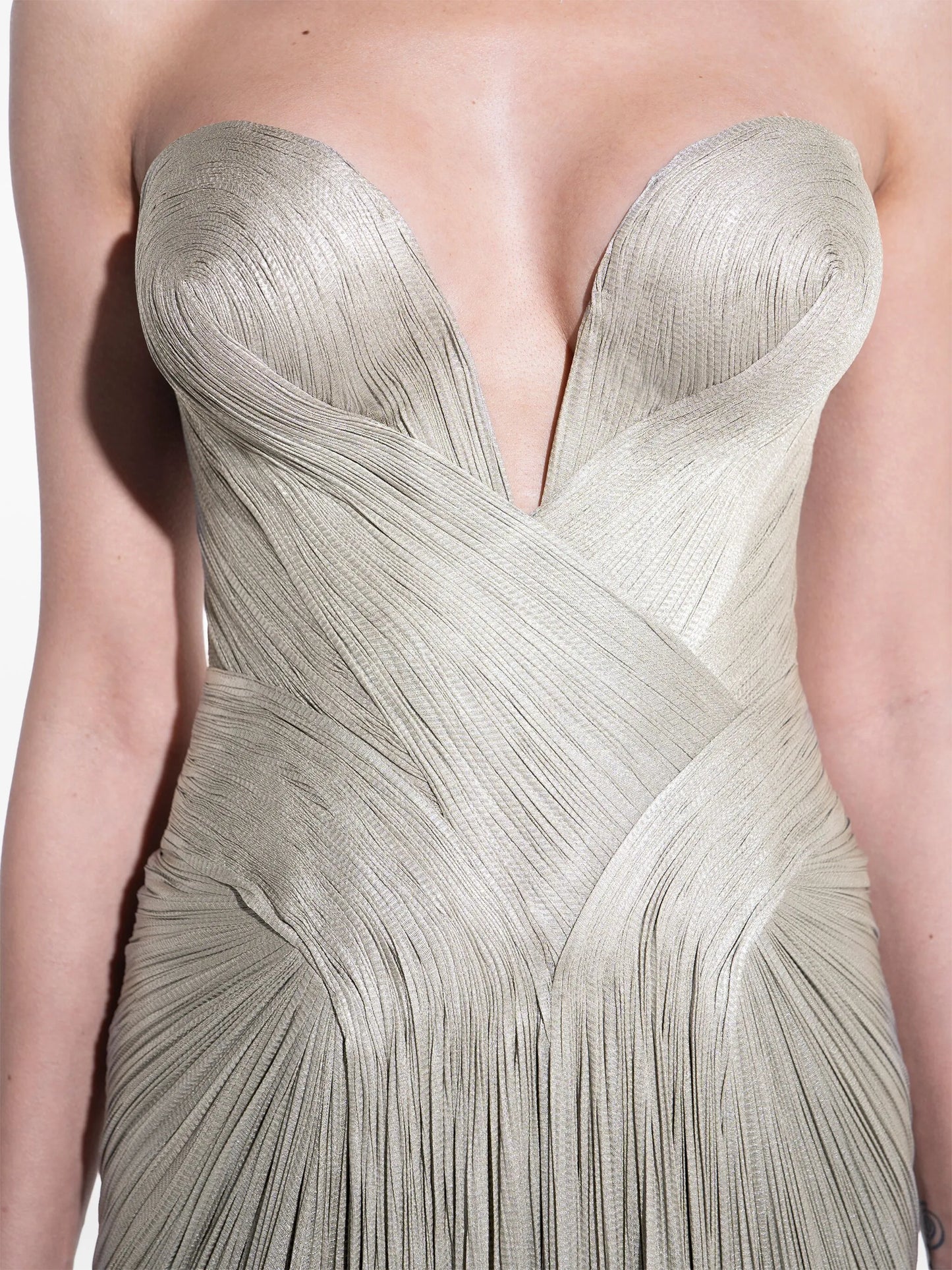 bustier front-slit gown