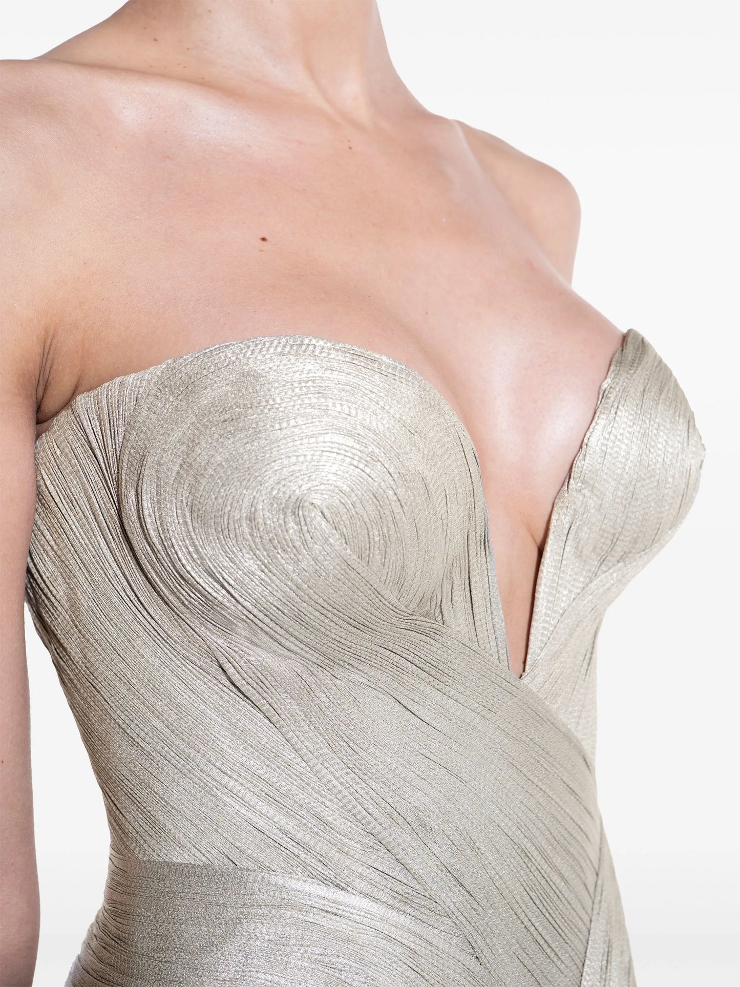 bustier front-slit gown