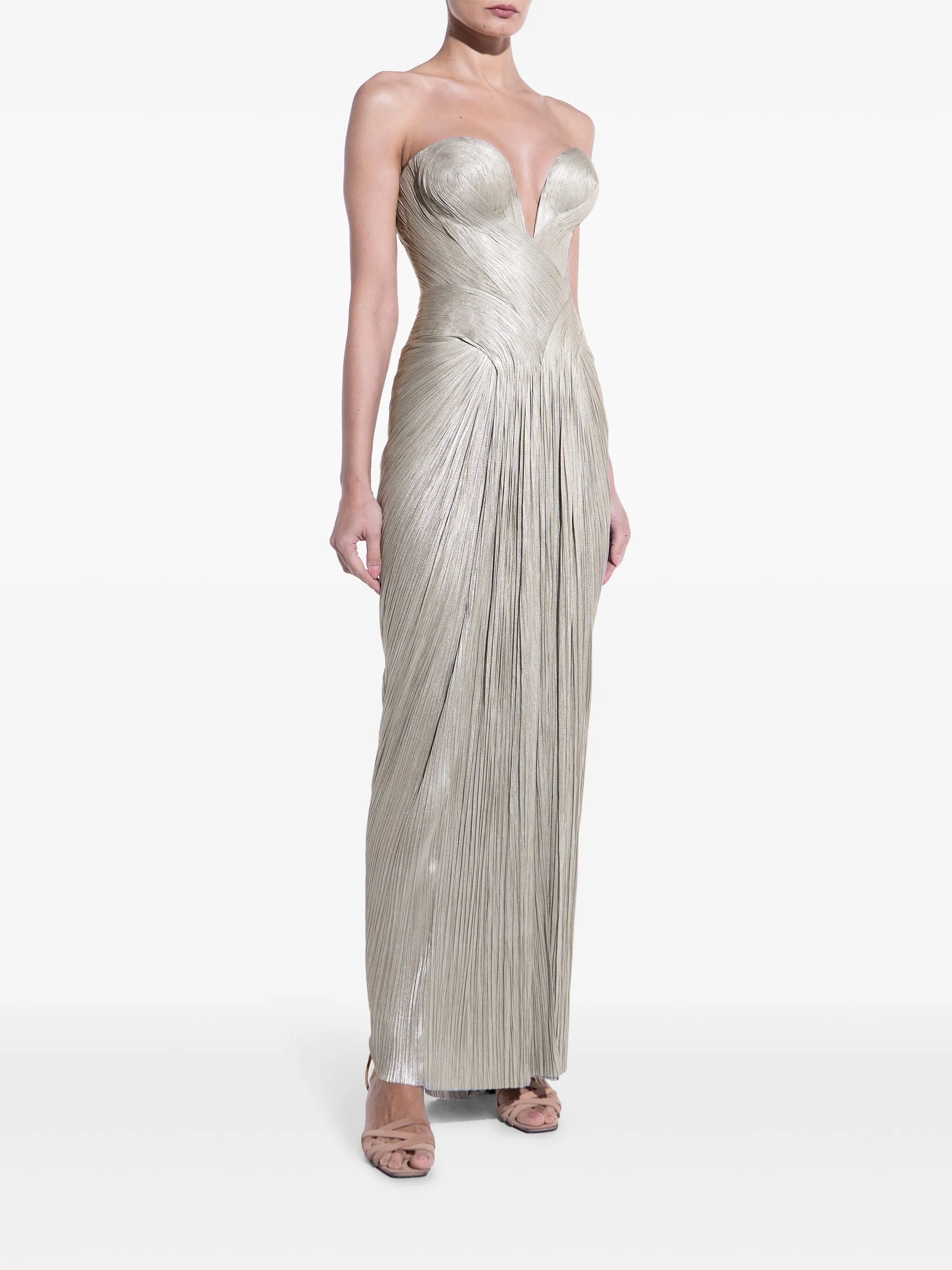 bustier front-slit gown