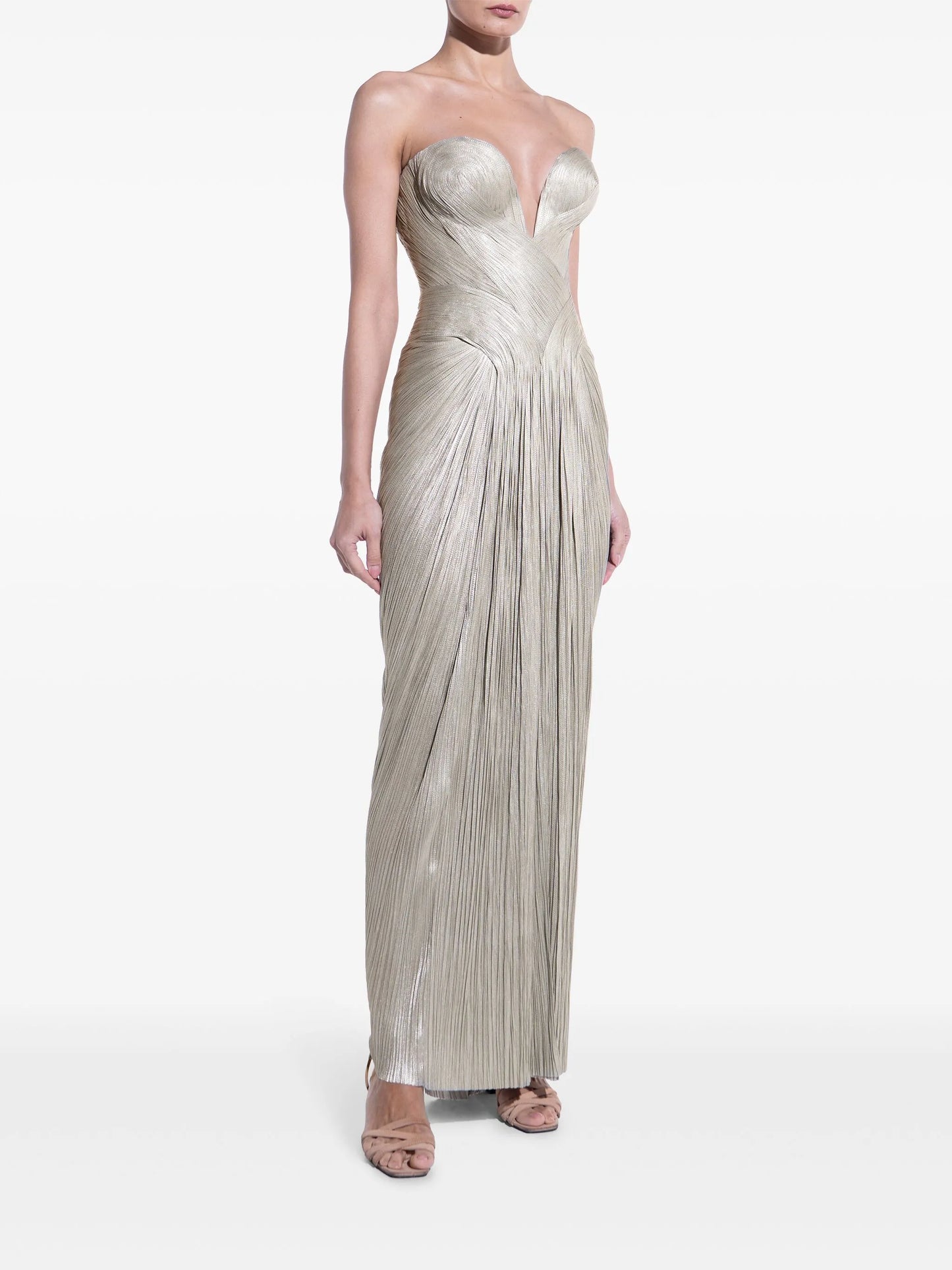 bustier front-slit gown