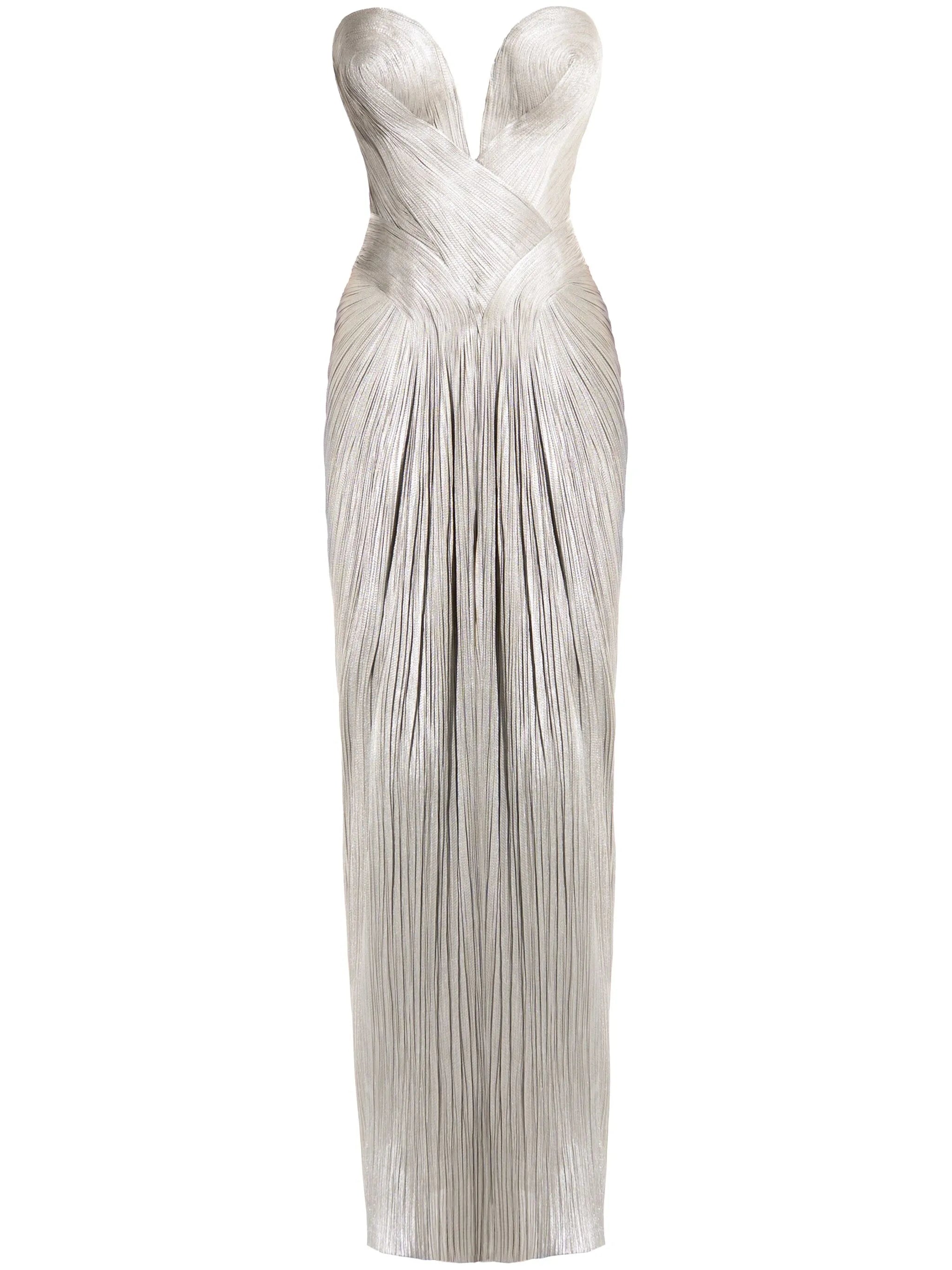 bustier front-slit gown