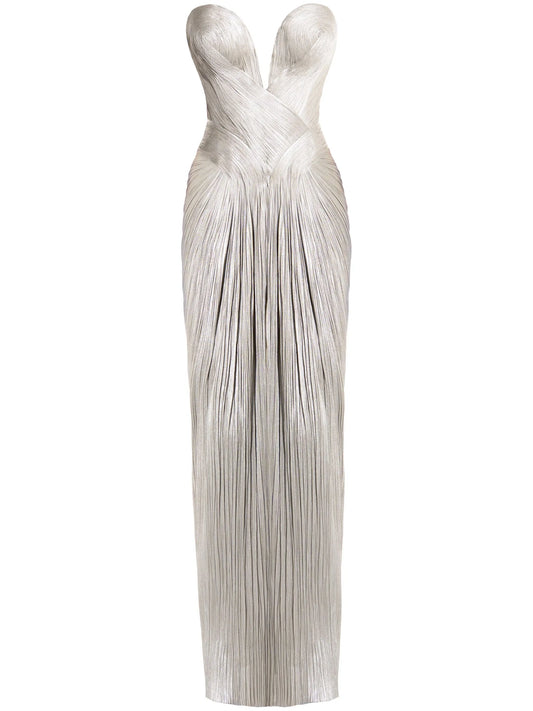 bustier front-slit gown