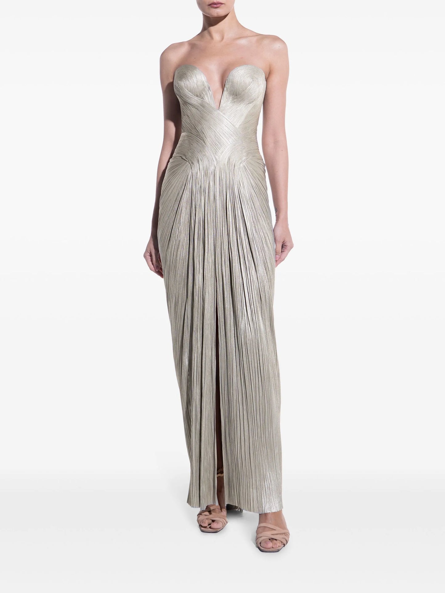 bustier front-slit gown