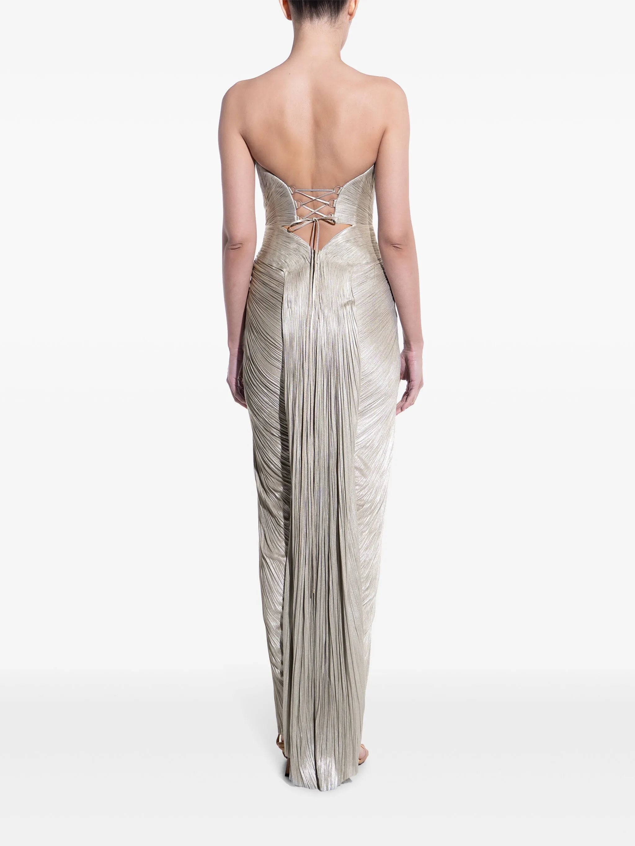 bustier front-slit gown