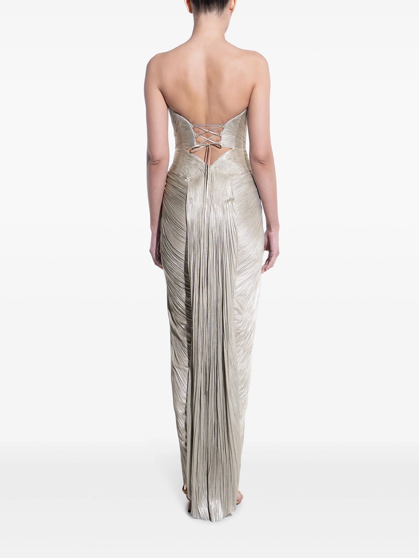 bustier front-slit gown