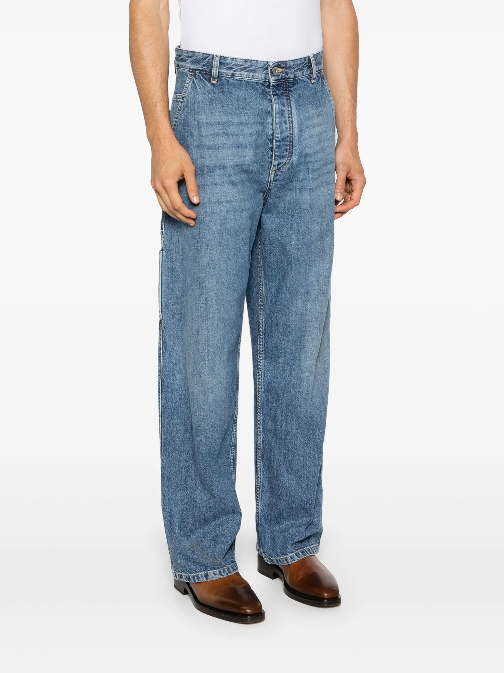 logo-patch straight jeans