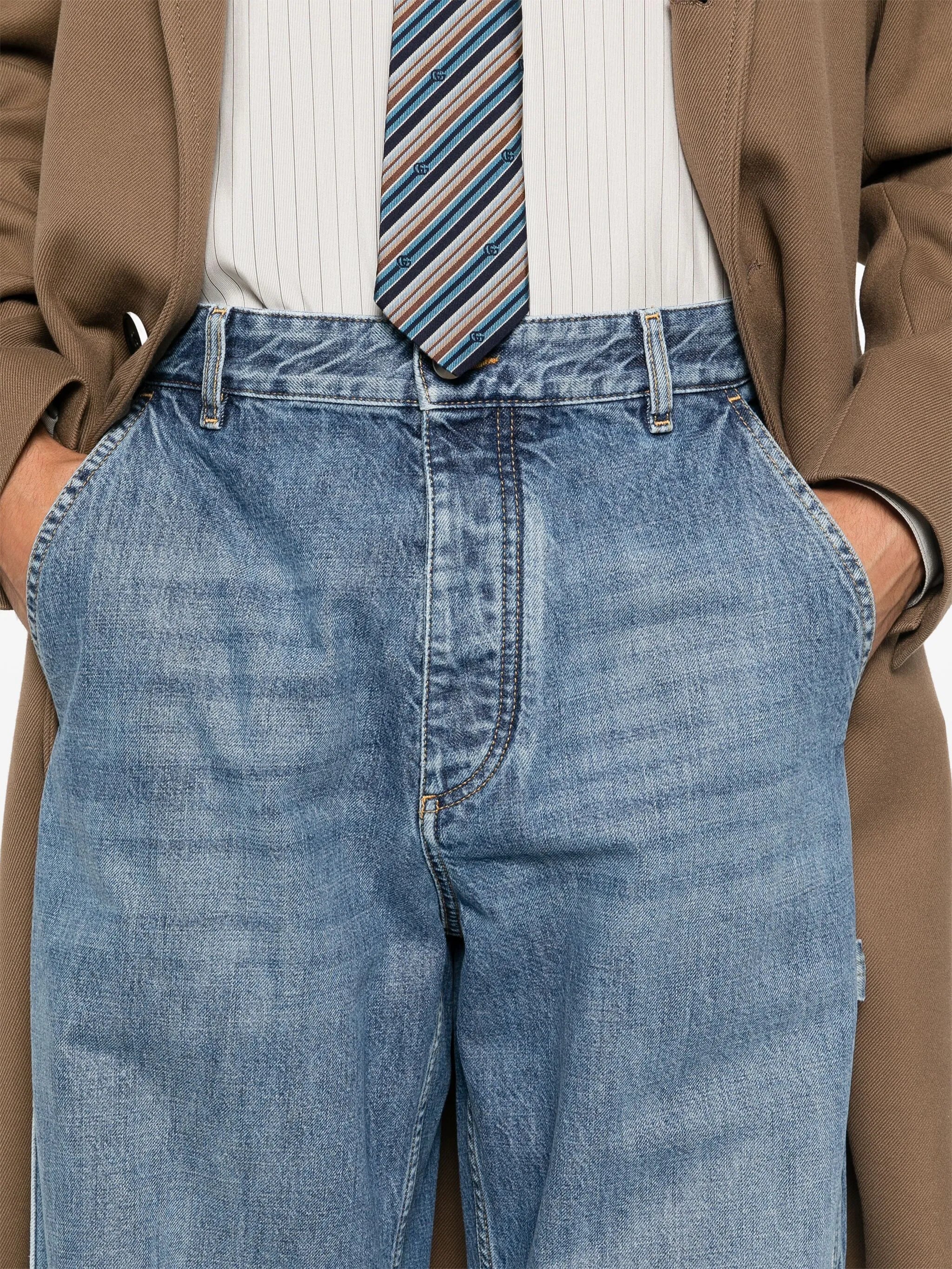 logo-patch straight jeans