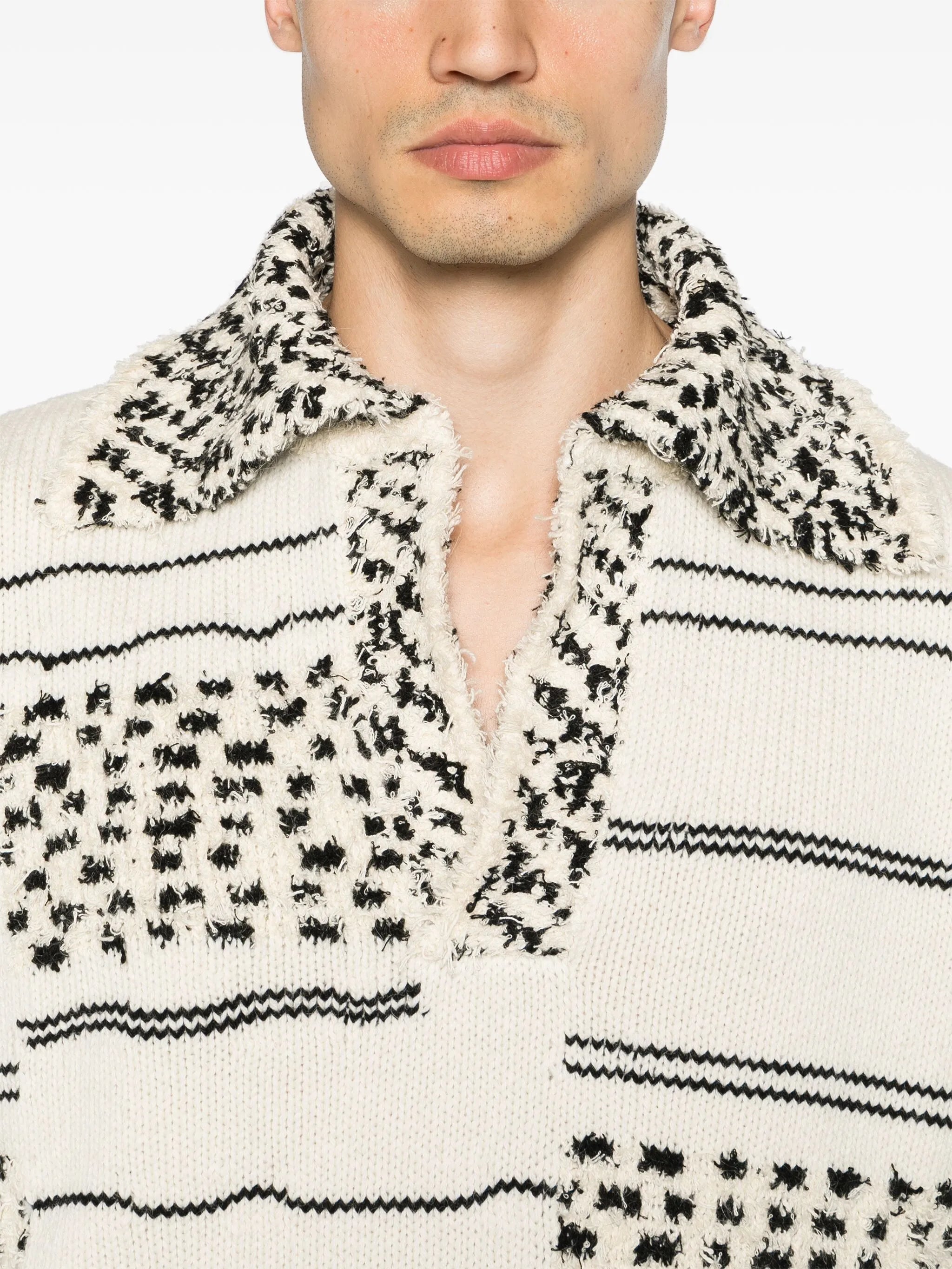 striped chunky-knit jumper