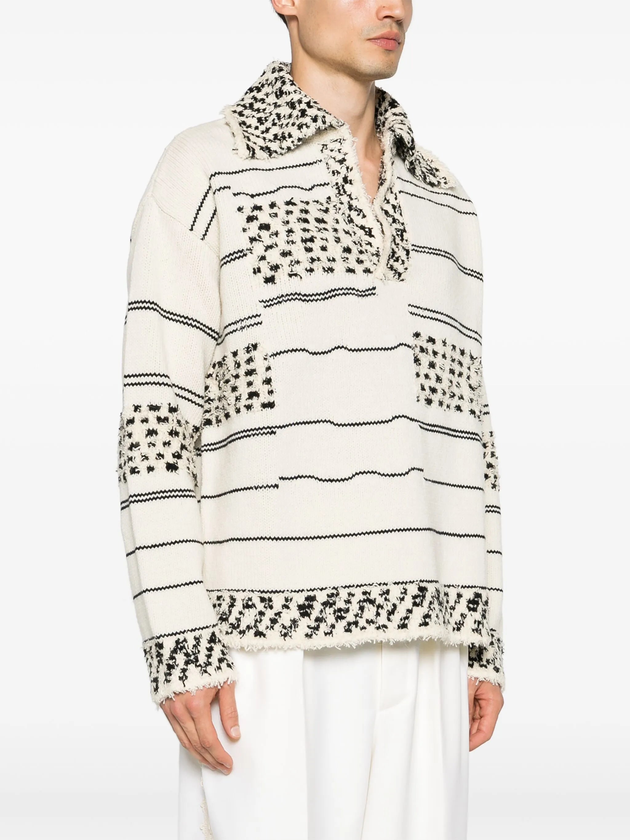 striped chunky-knit jumper