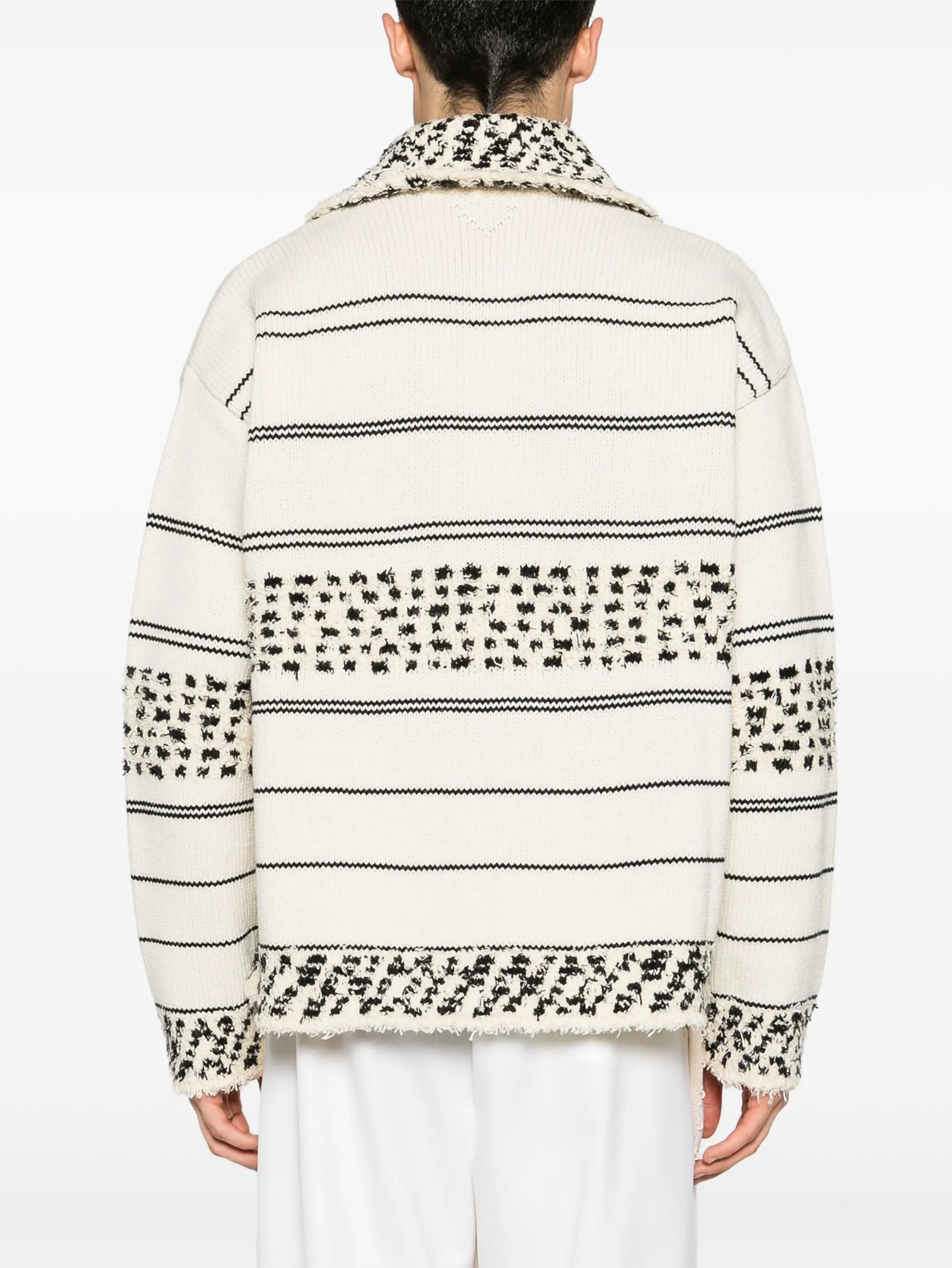 striped chunky-knit jumper