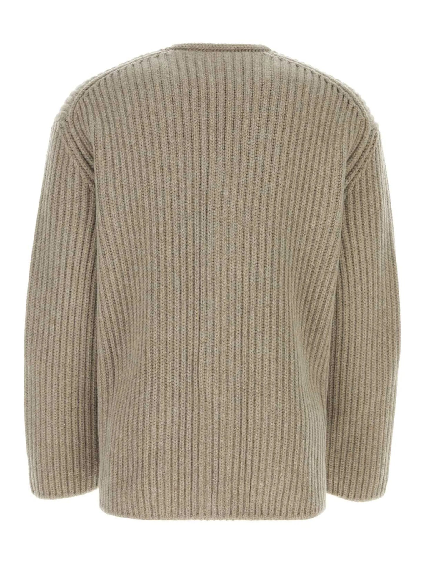 chunky ribbed wool-blend cardigan