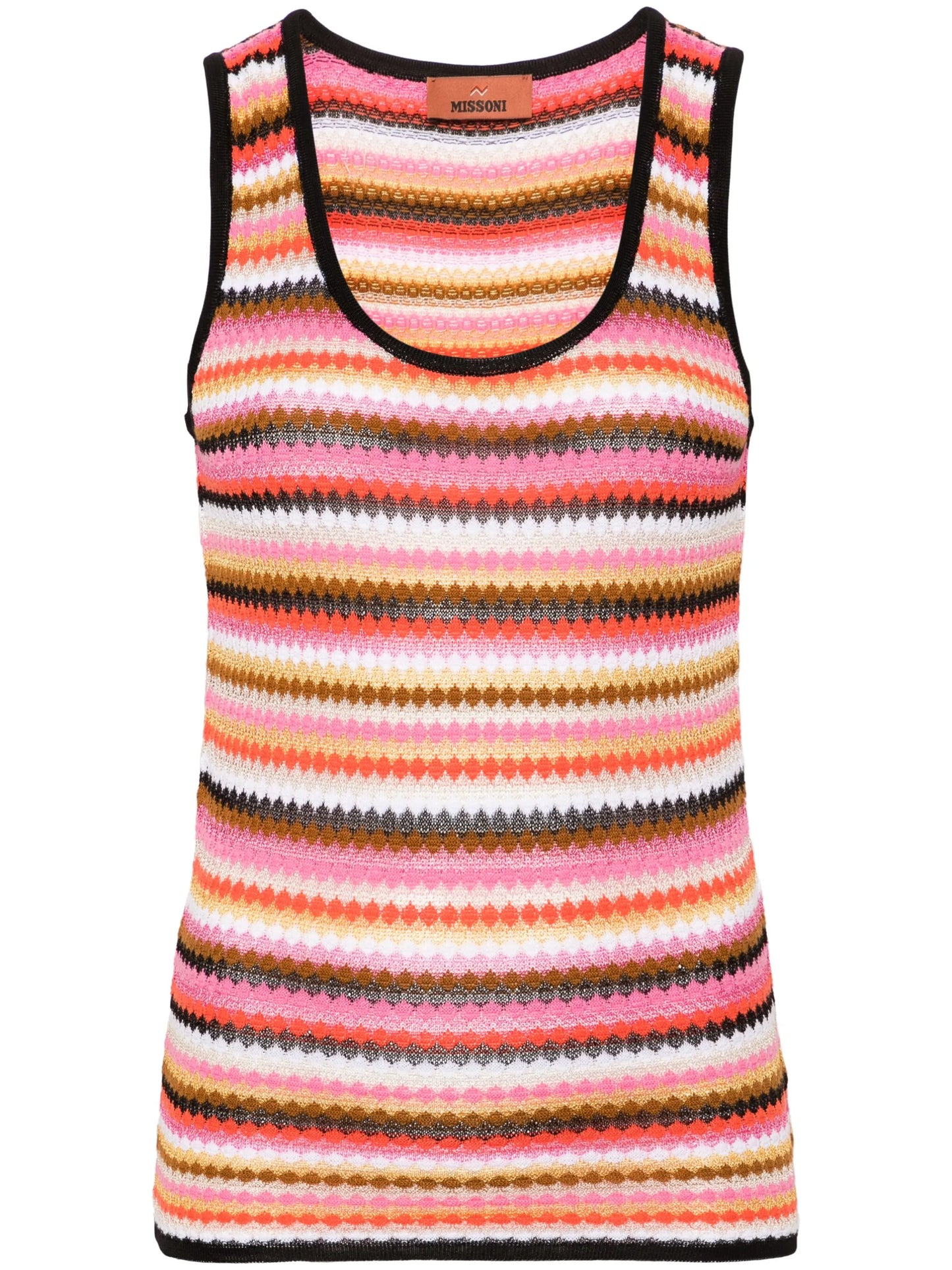striped ribbed-knit tank top