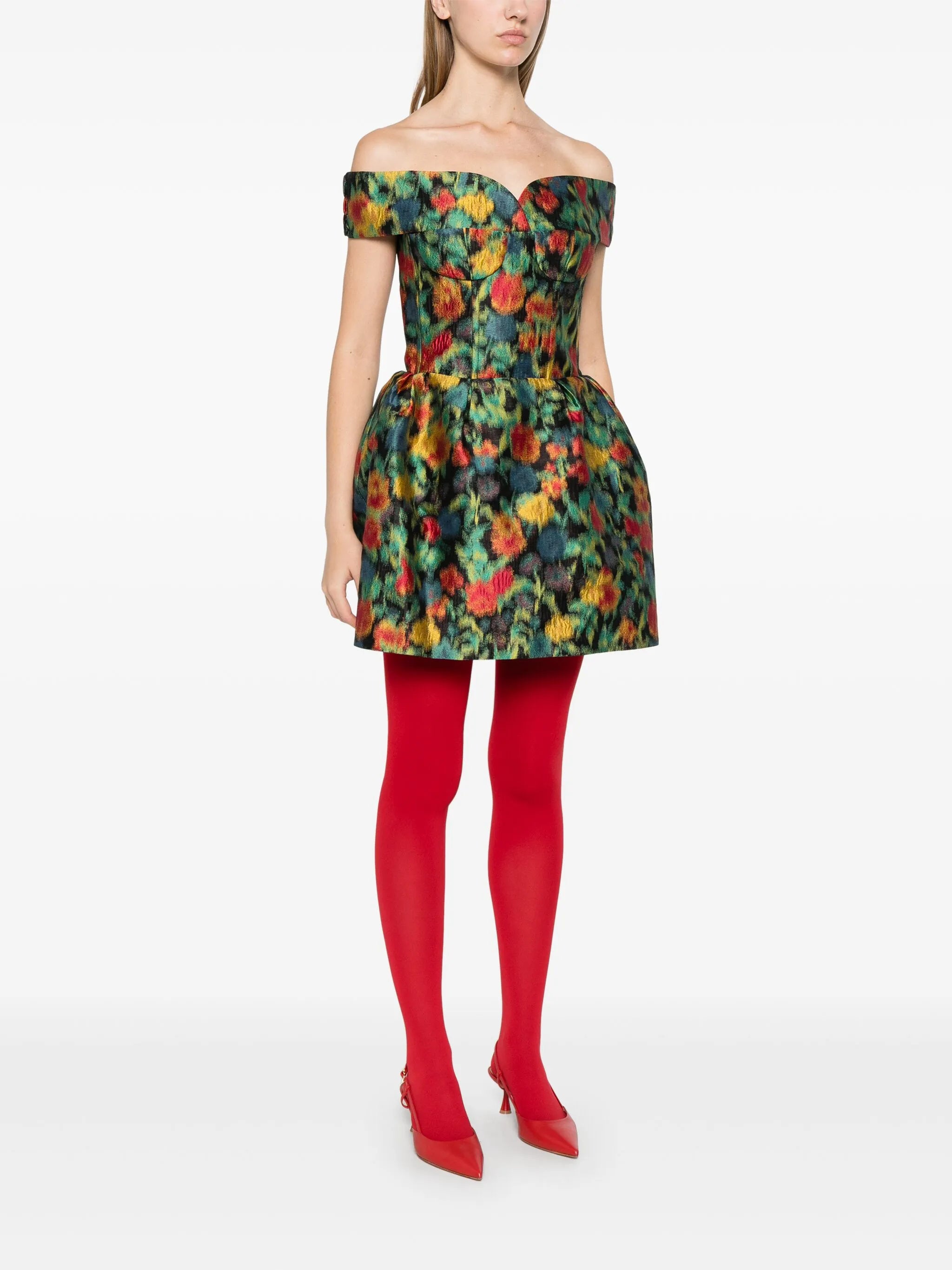 abstract-print mini dress