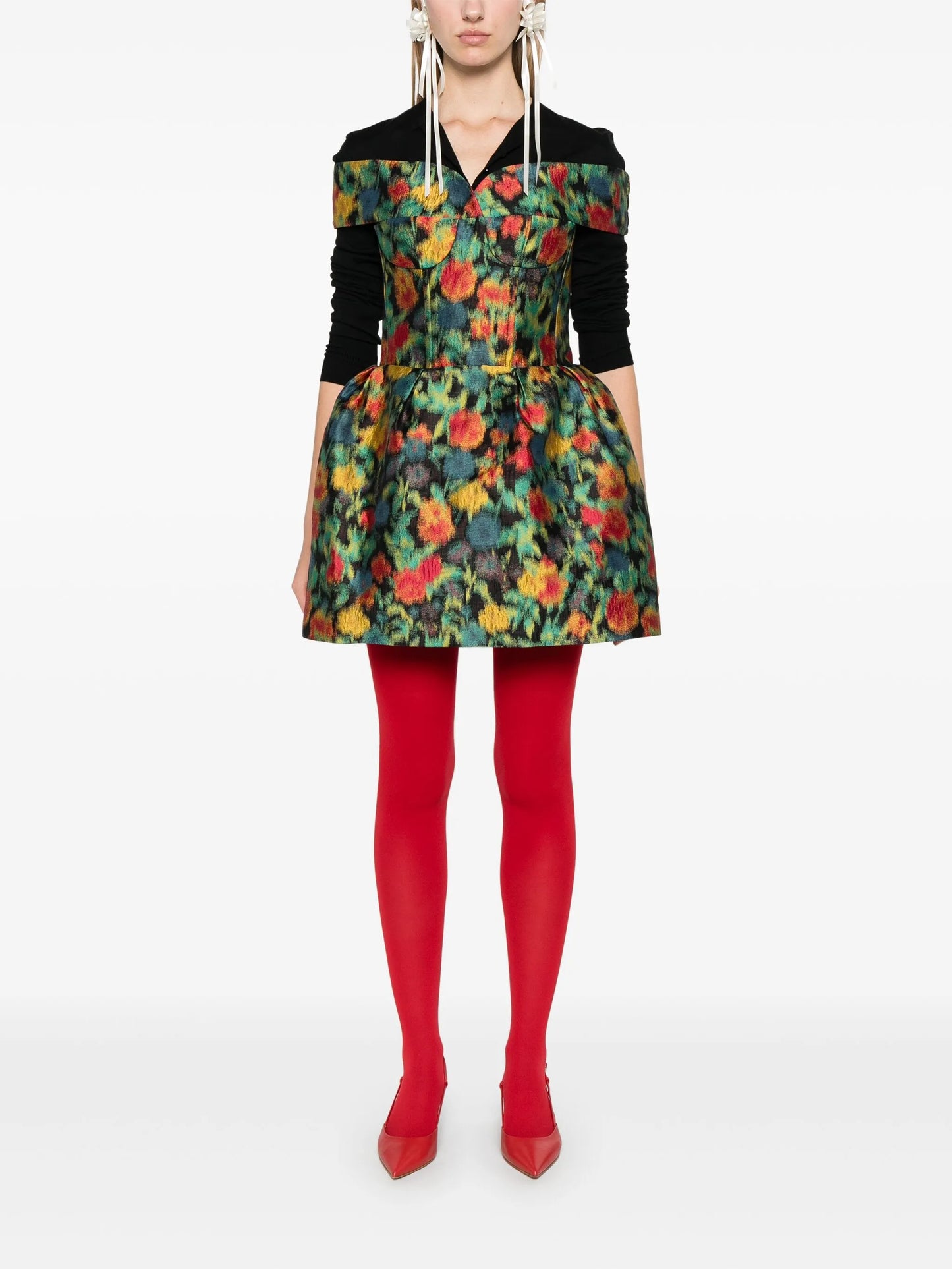 abstract-print mini dress
