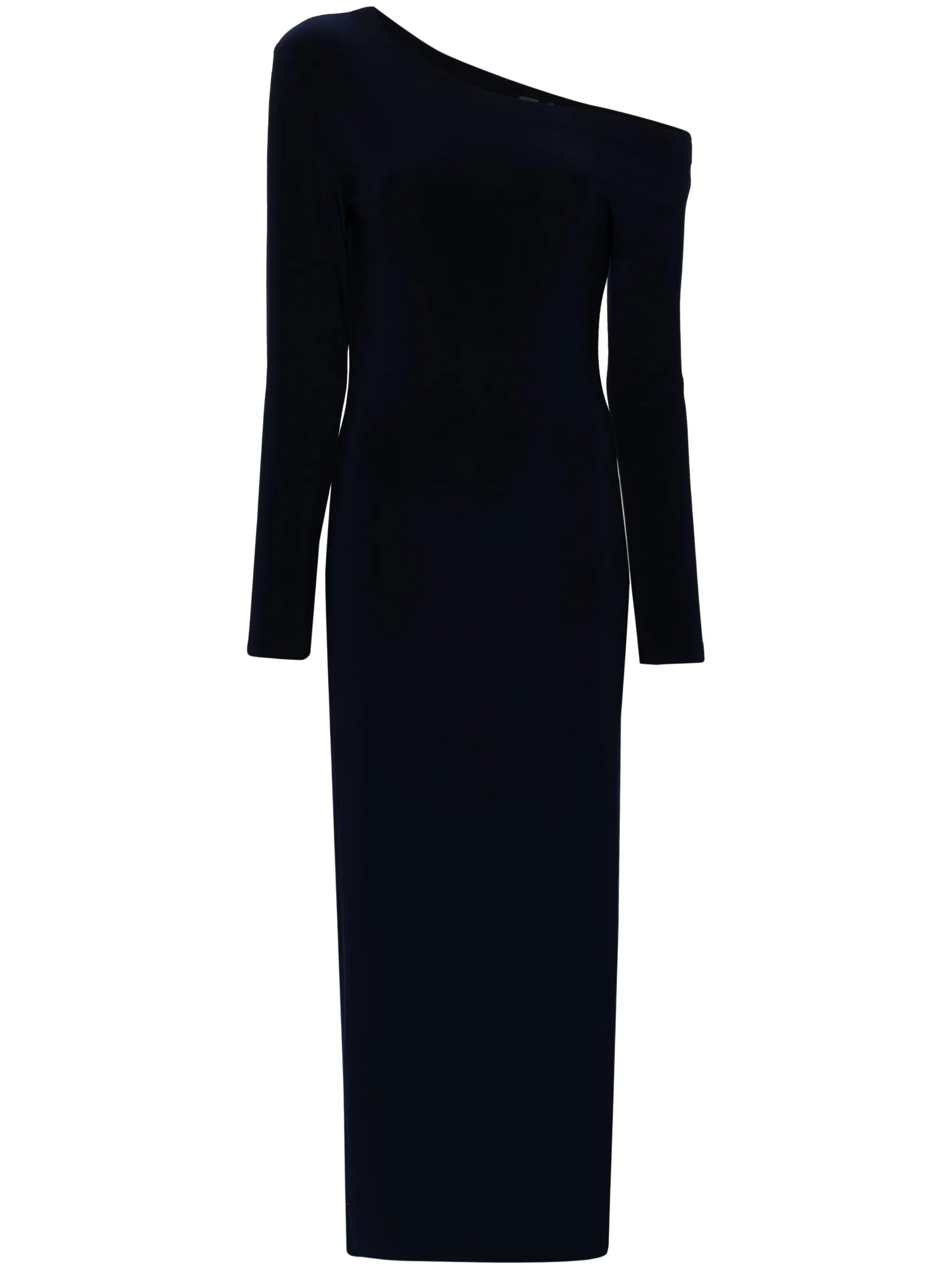 one-shoulder side-slit maxi dress