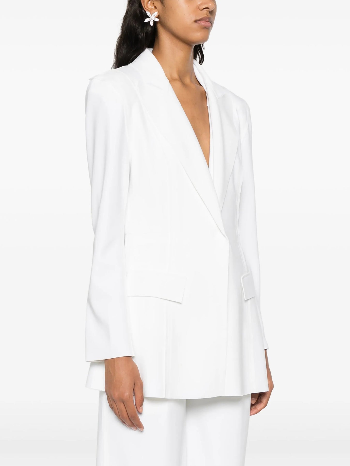 exposed-seams single-breasted blazer