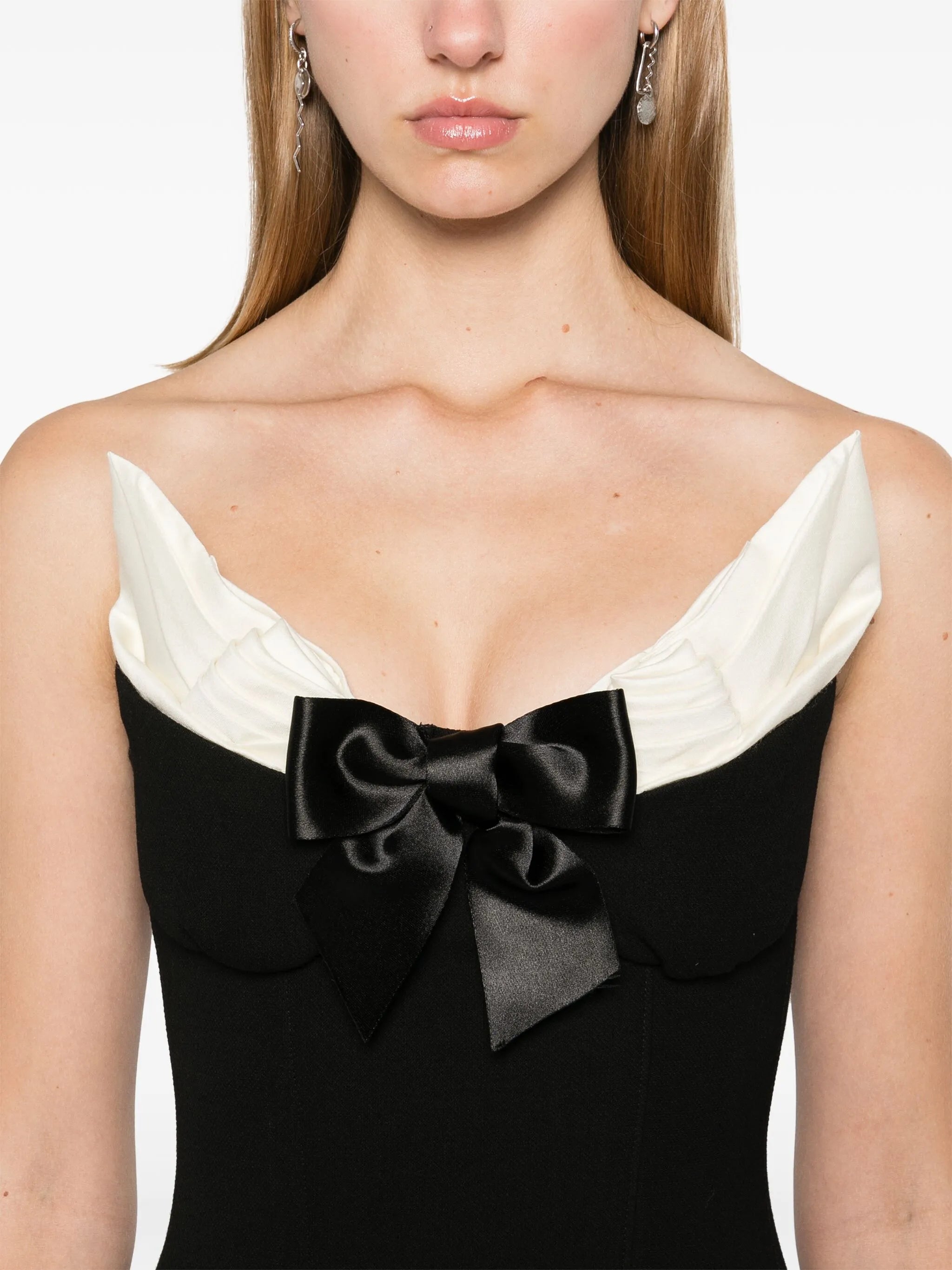 bow-detail bustier mini dress