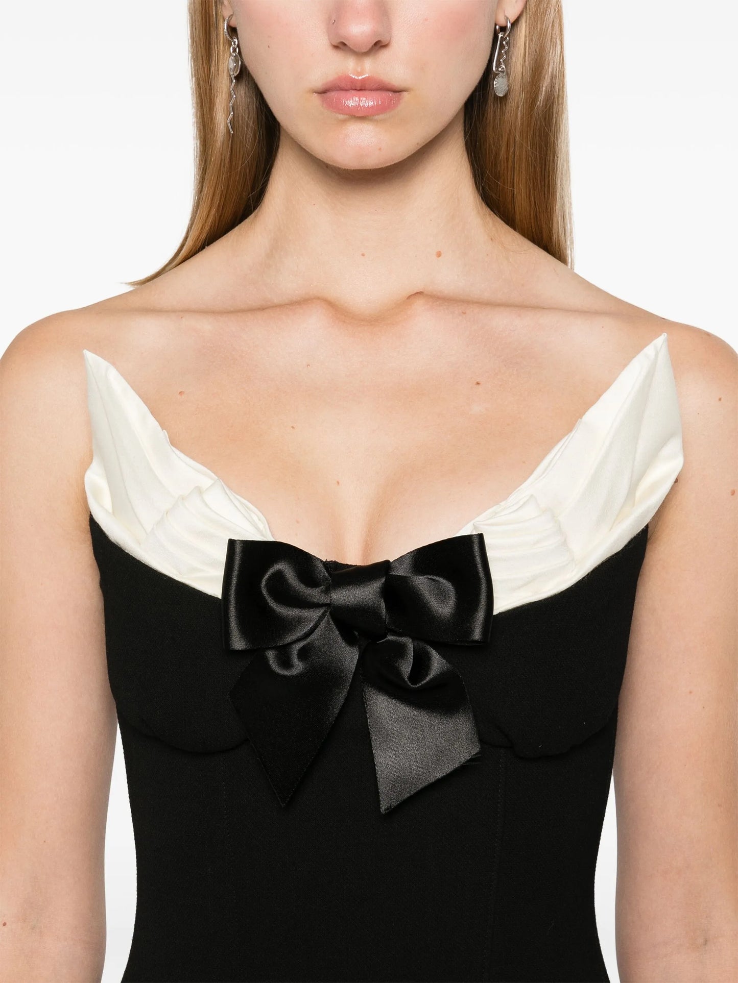 bow-detail bustier mini dress