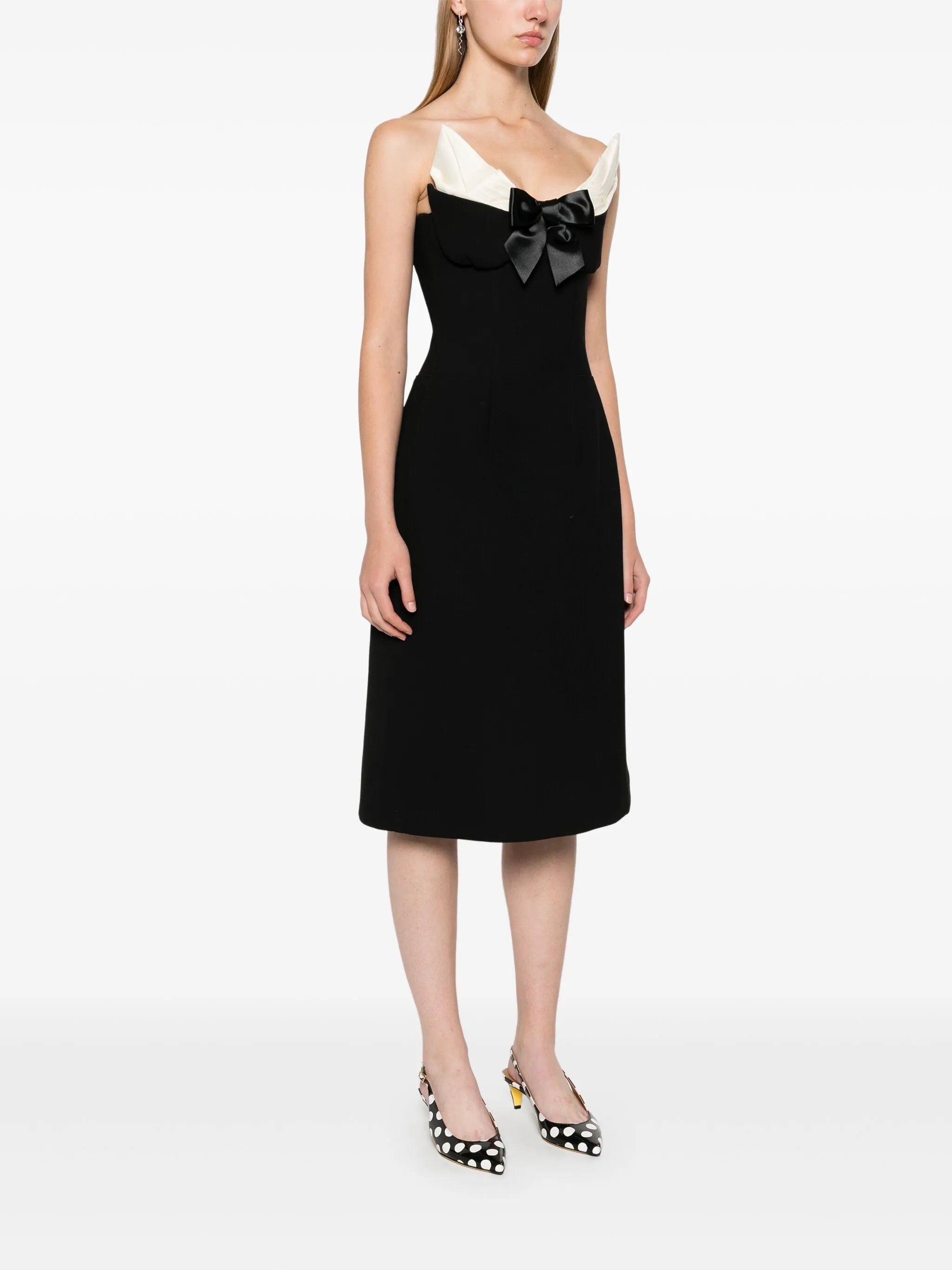 bow-detail bustier mini dress