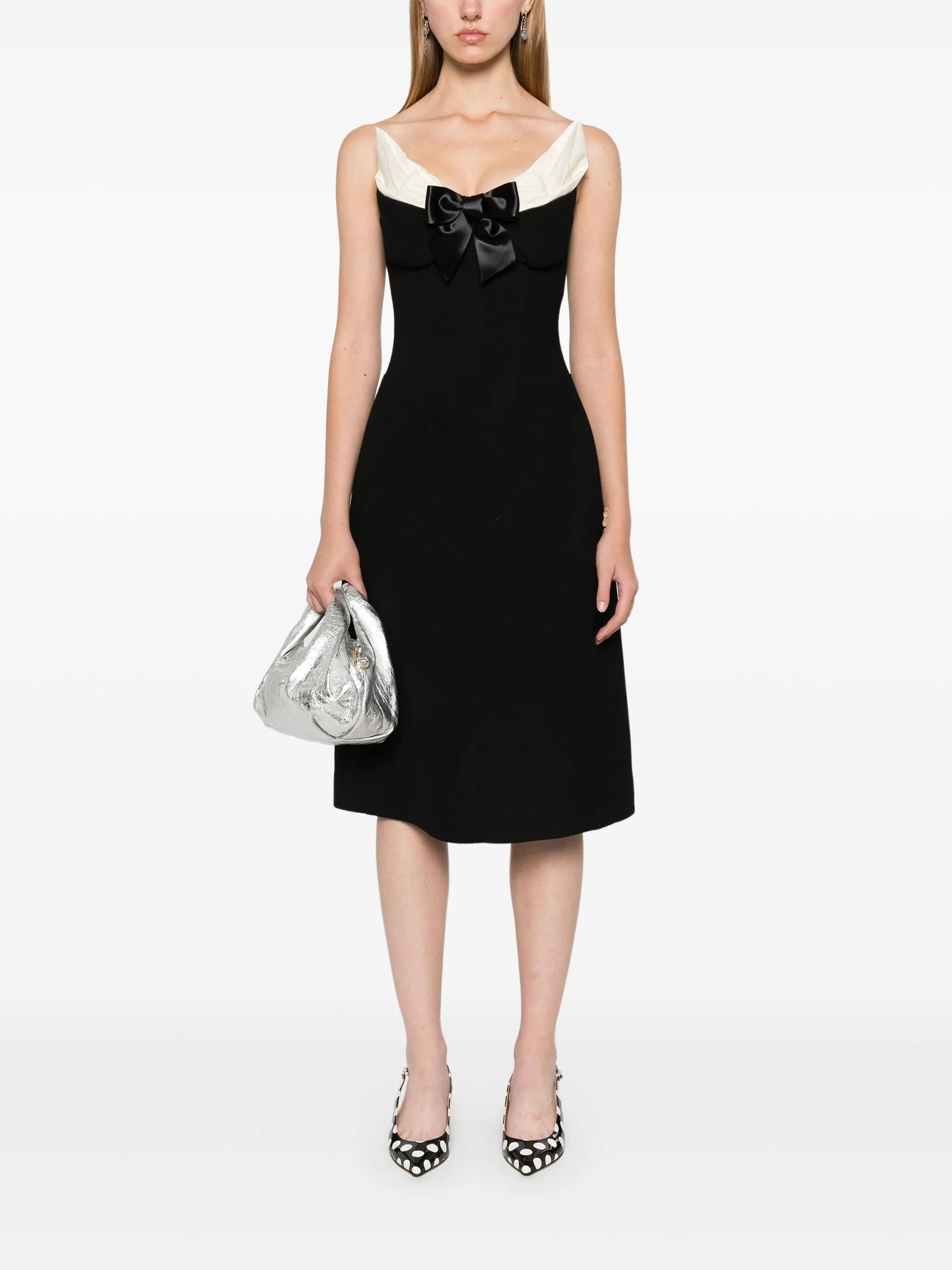 bow-detail bustier mini dress