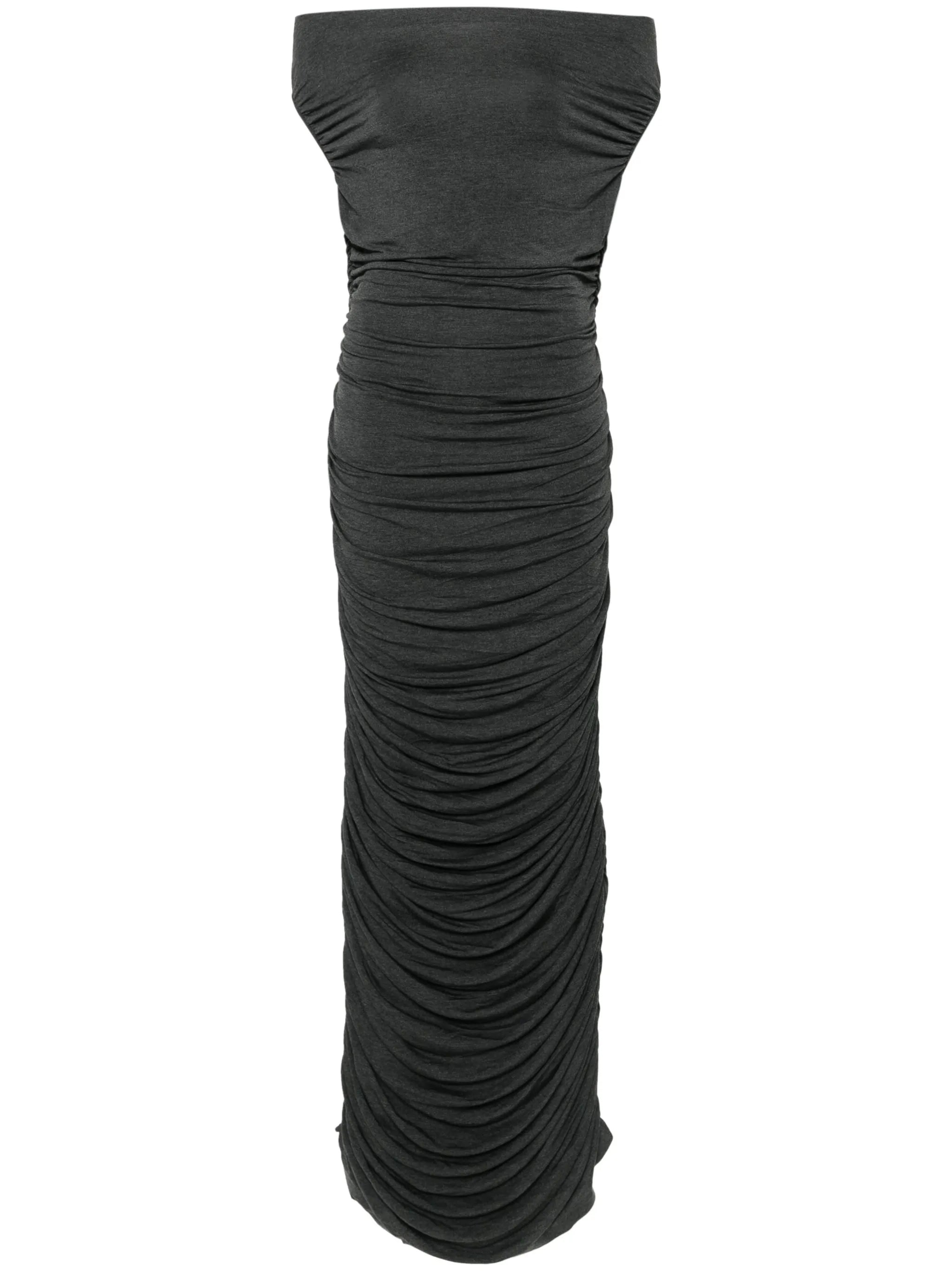 draped ruched maxi dress
