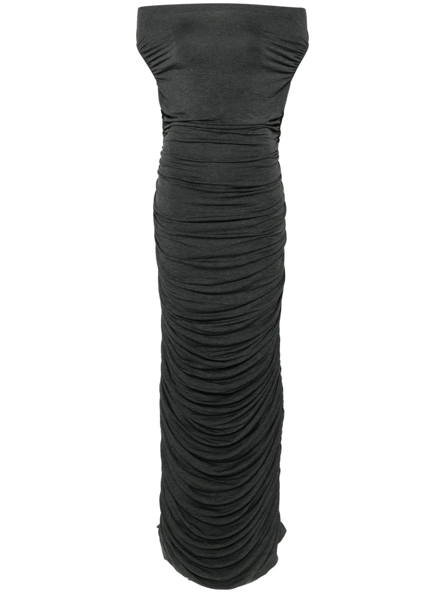 draped ruched maxi dress