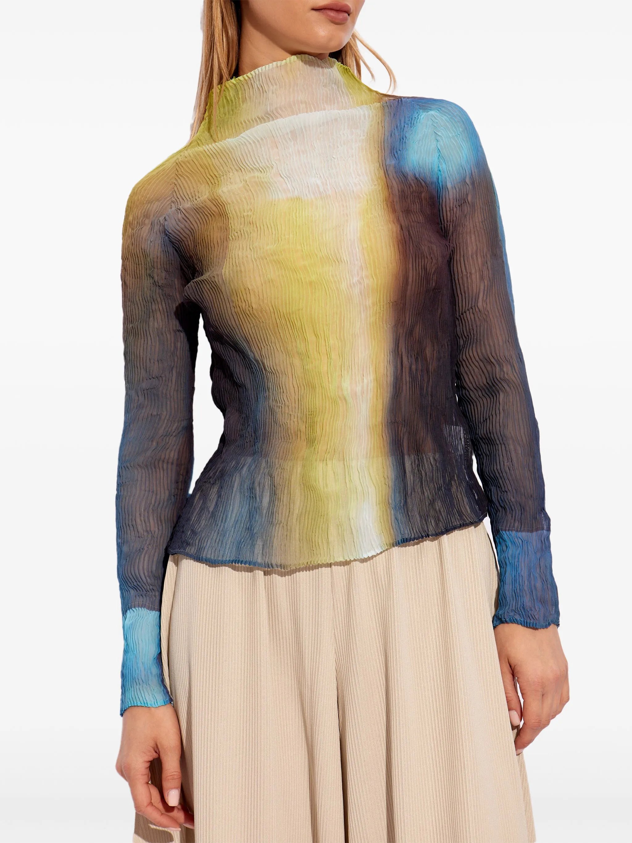 gradient-effect chiffon top