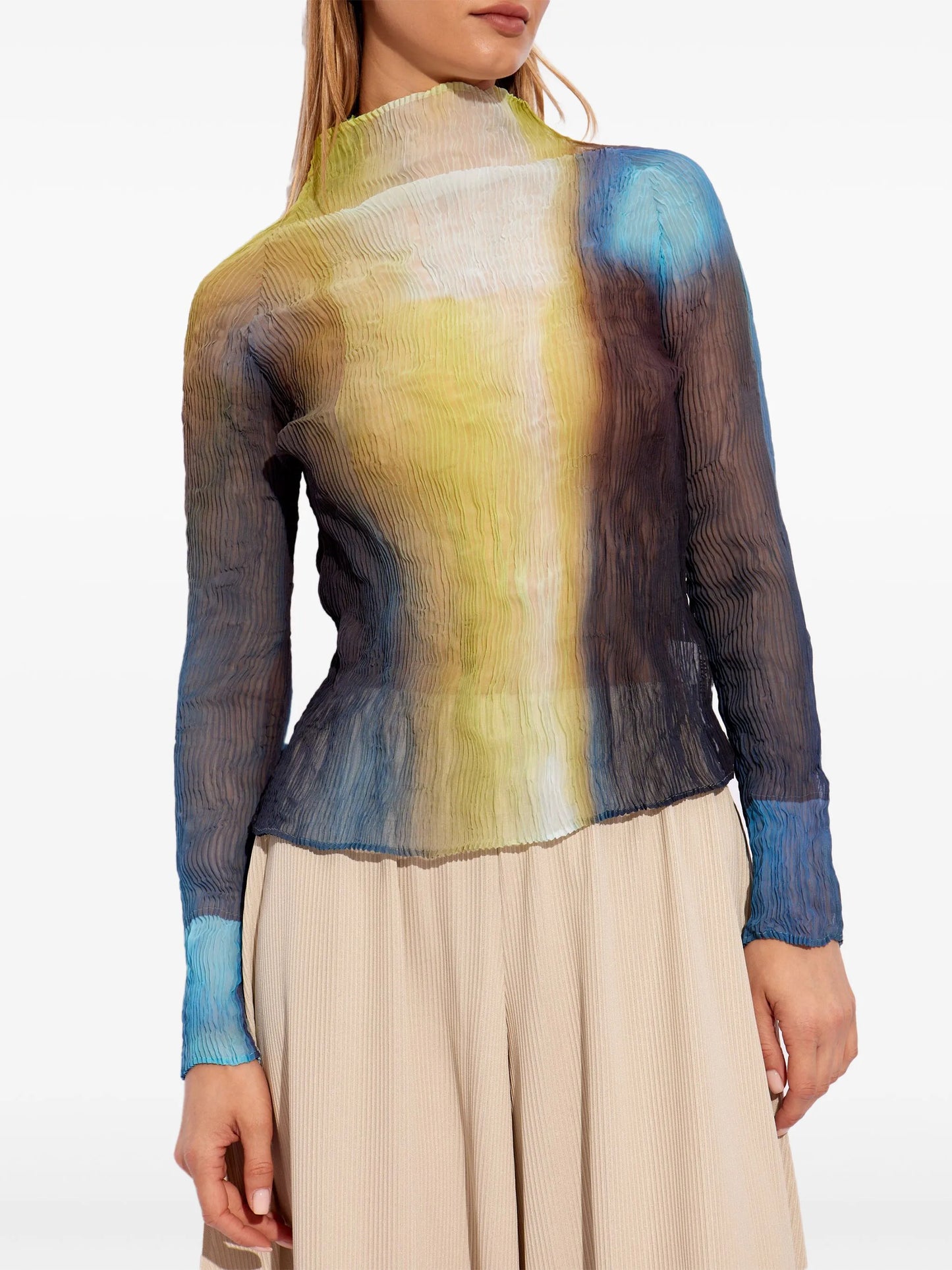gradient-effect chiffon top
