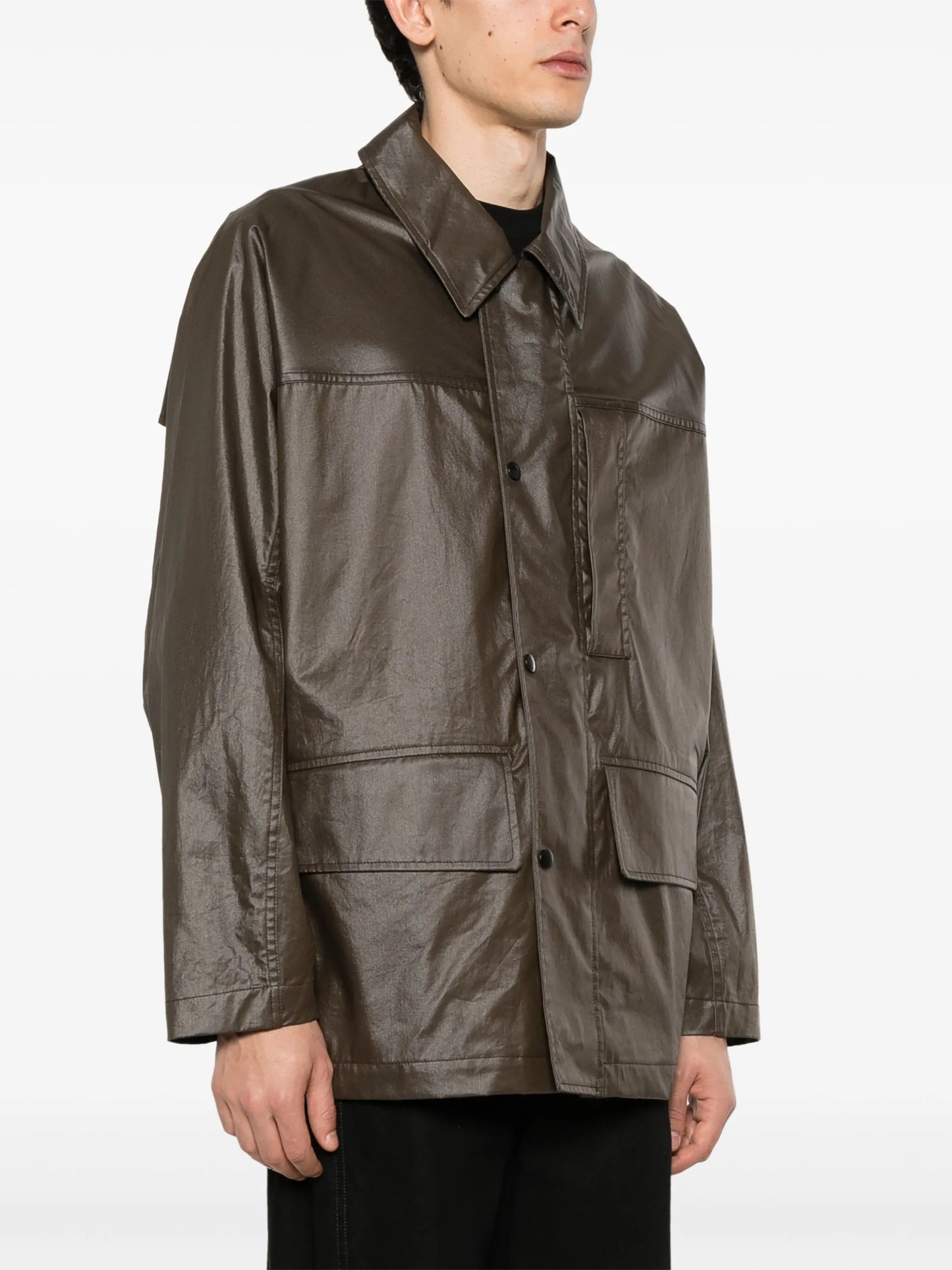 coated-finish rain jacket