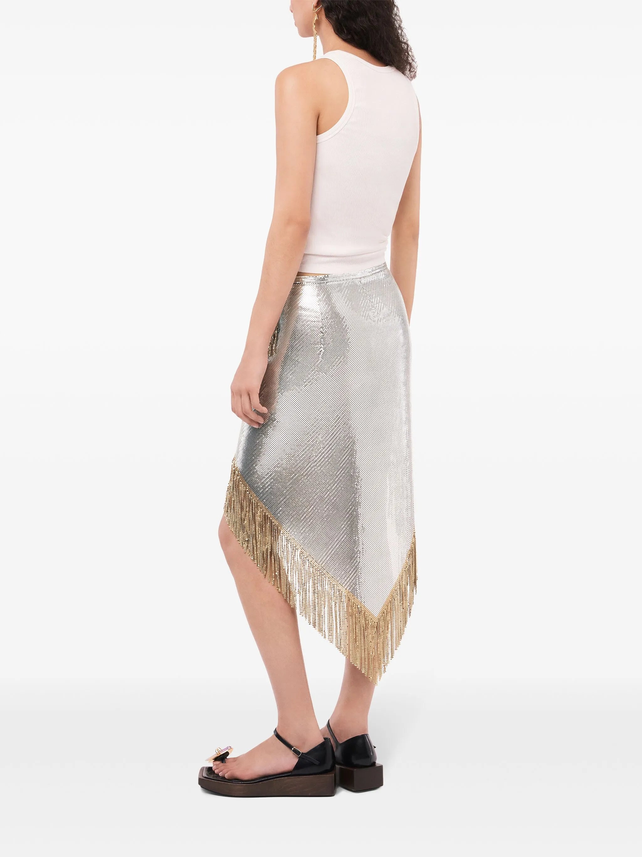 asymmetric gathered-detail tank top