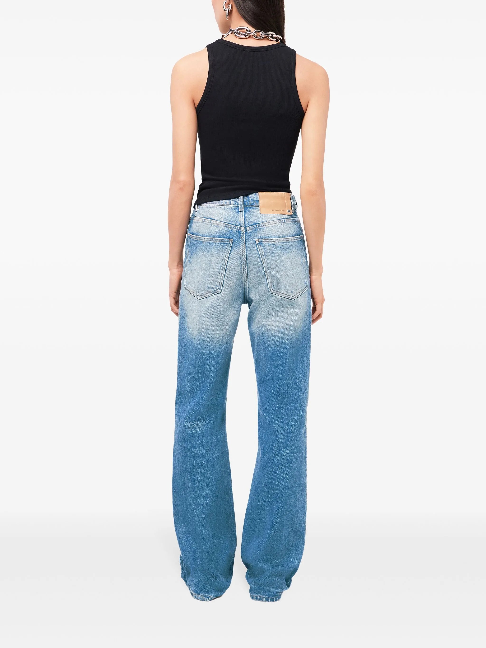 asymmetric gathered-detail tank top