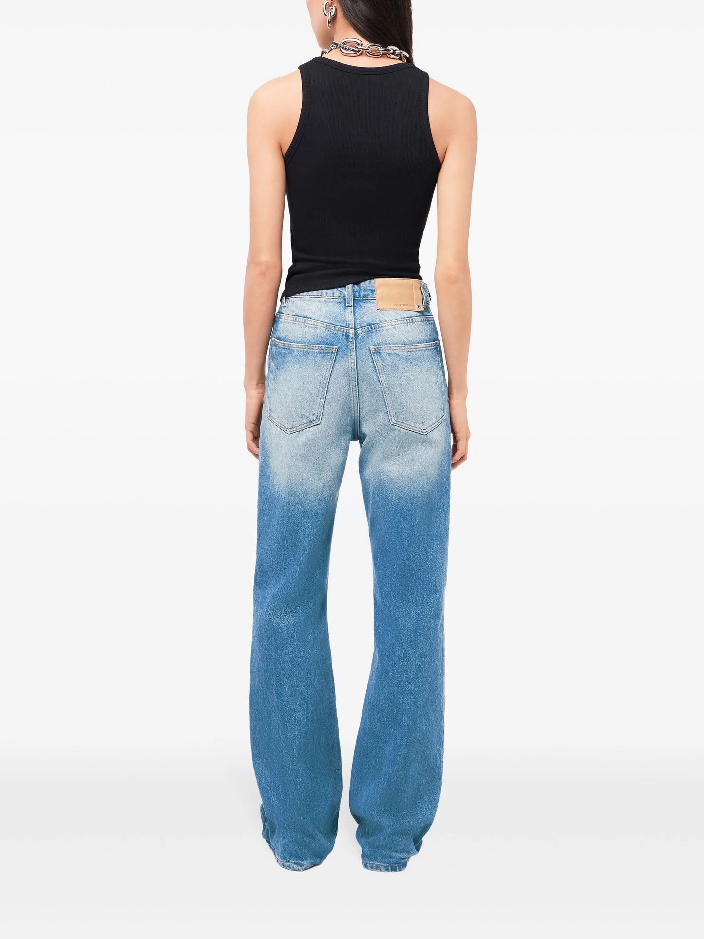 asymmetric gathered-detail tank top