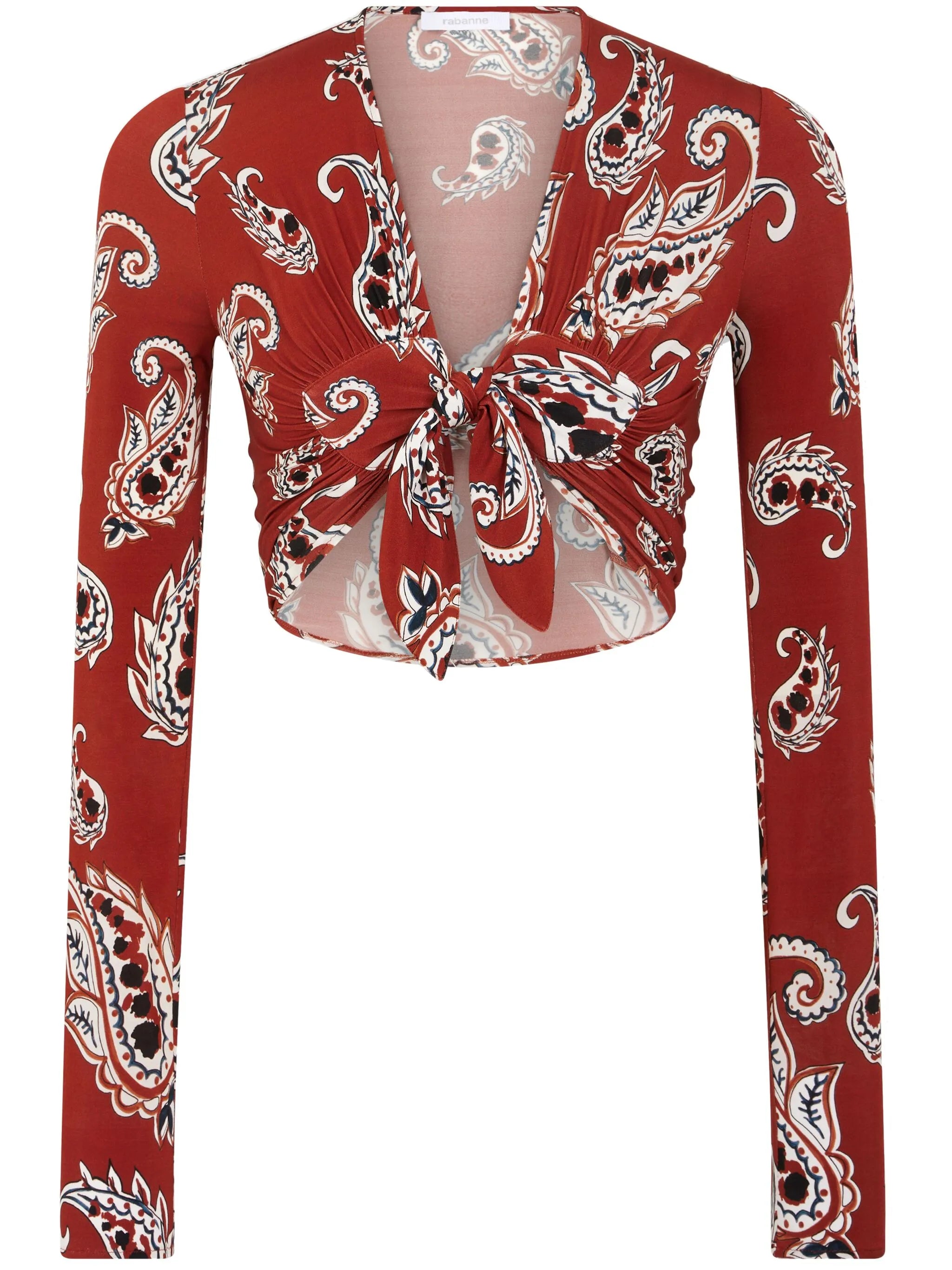 paisley-print cropped top