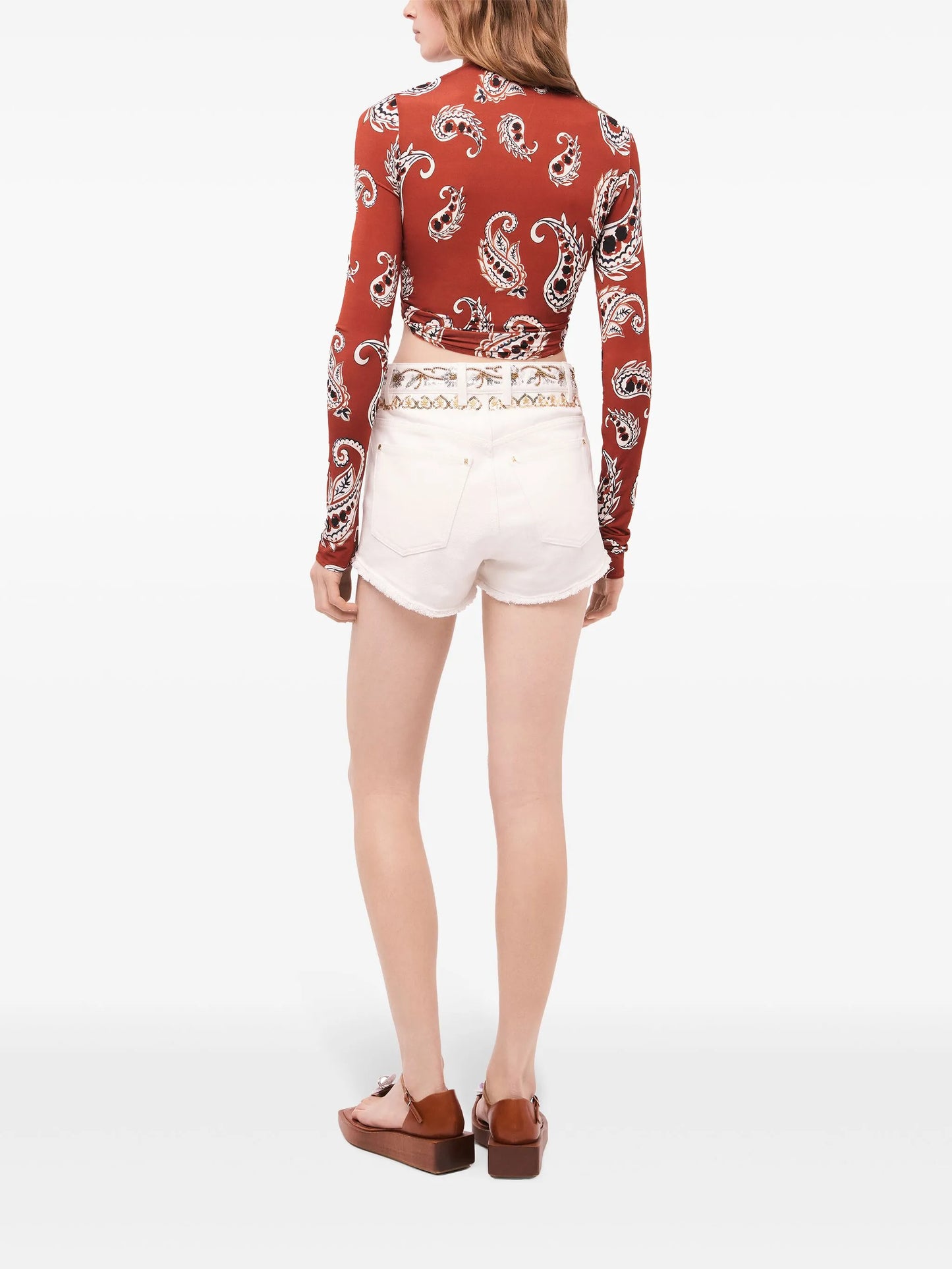 paisley-print cropped top