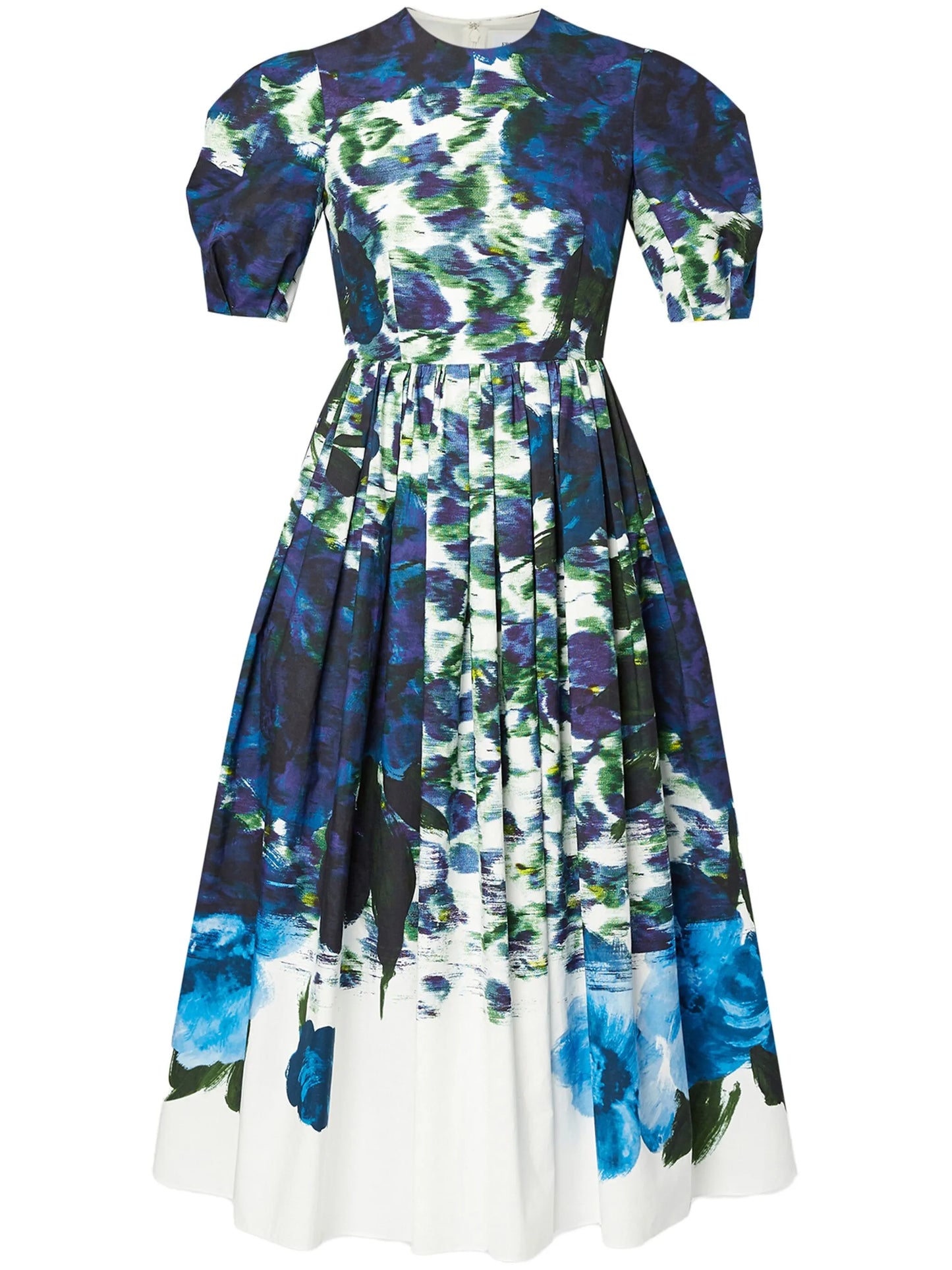 abstract-print tafetta midi dress