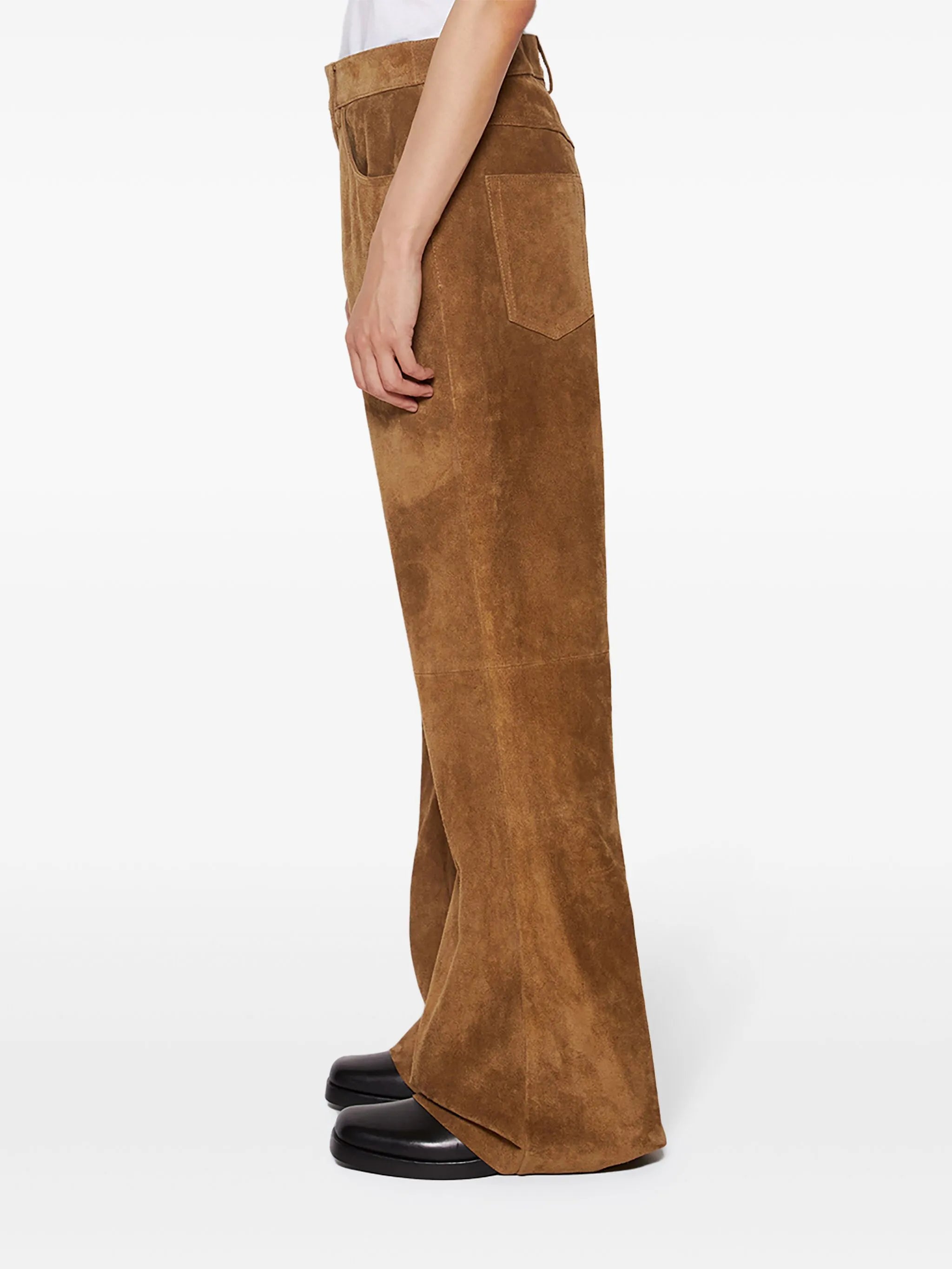suede wide-leg trousers