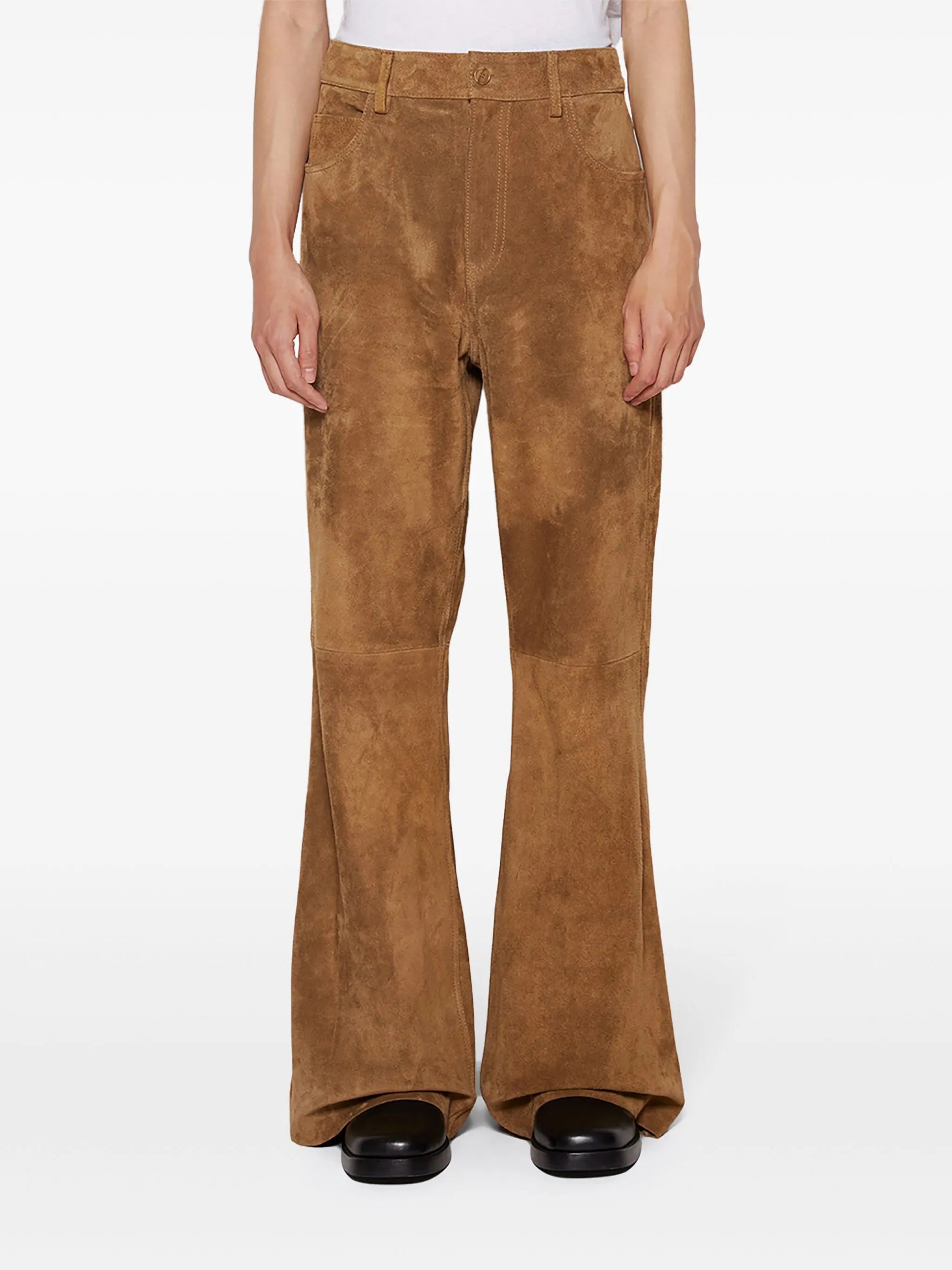 suede wide-leg trousers