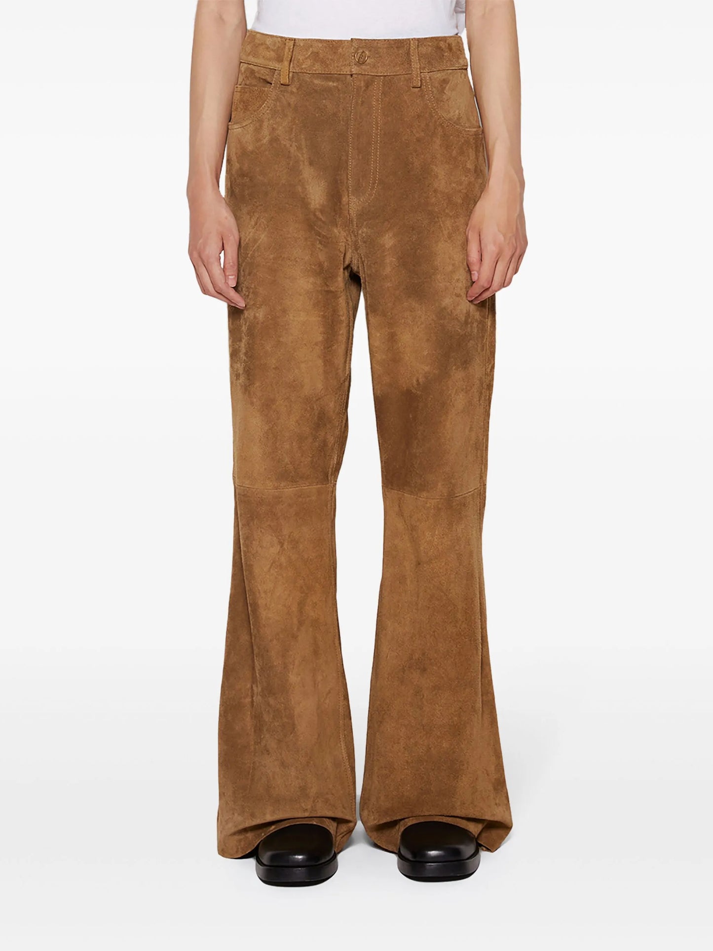 suede wide-leg trousers