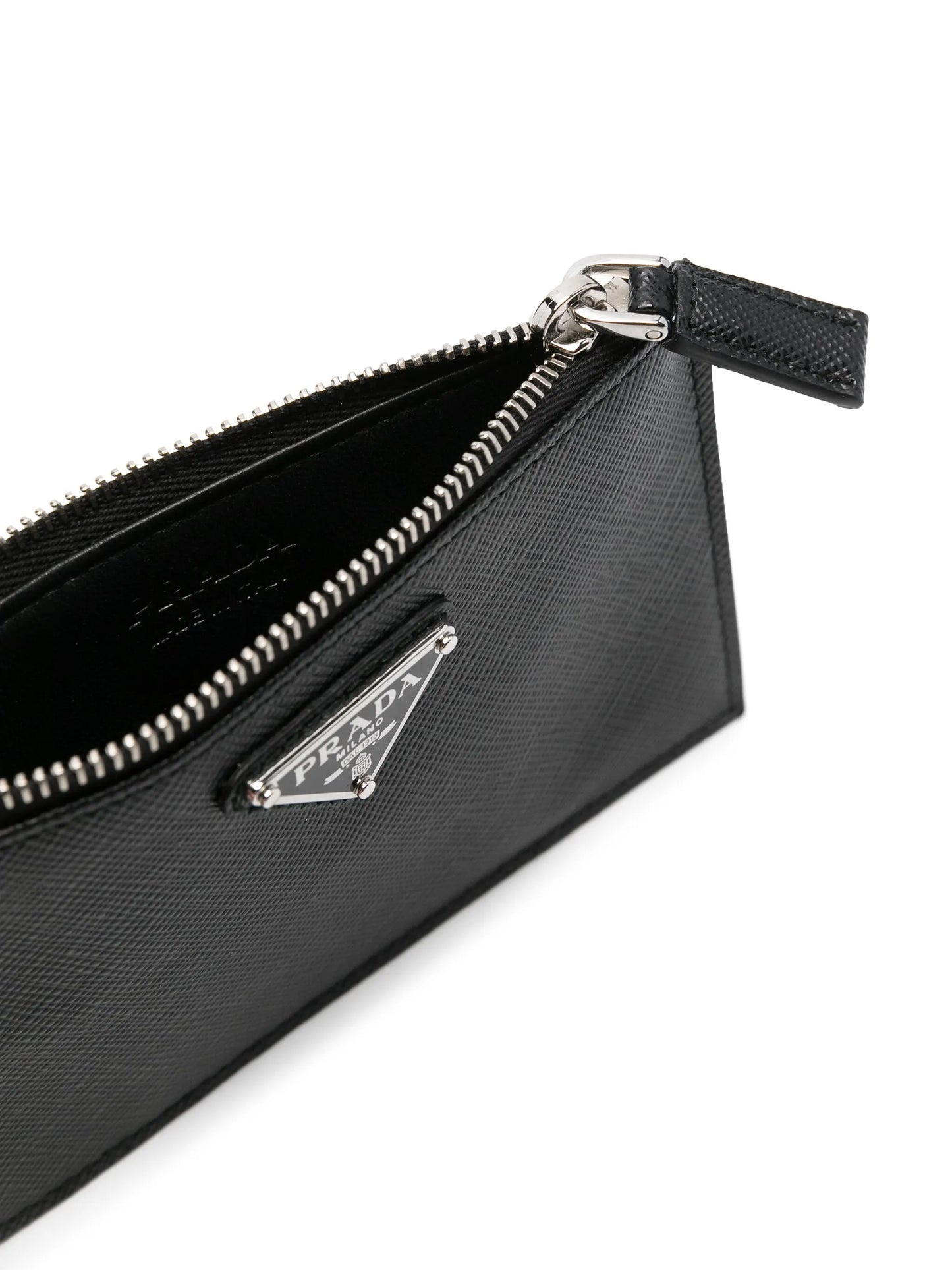 enamel triangle-logo leather wallet