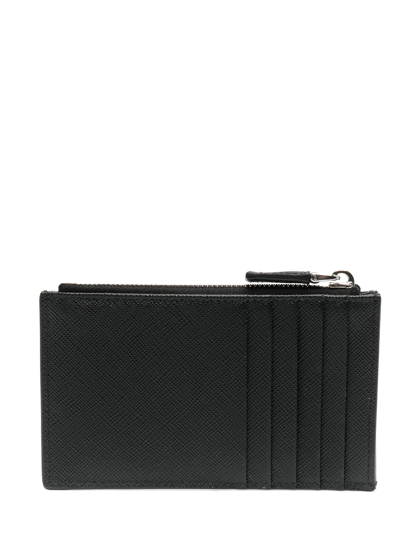 enamel triangle-logo leather wallet