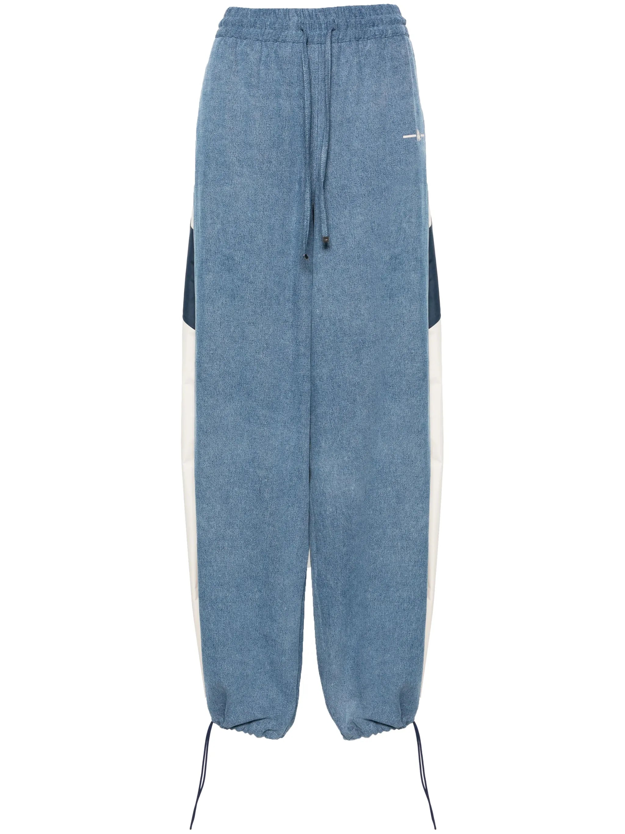 drawstring chambray track pants