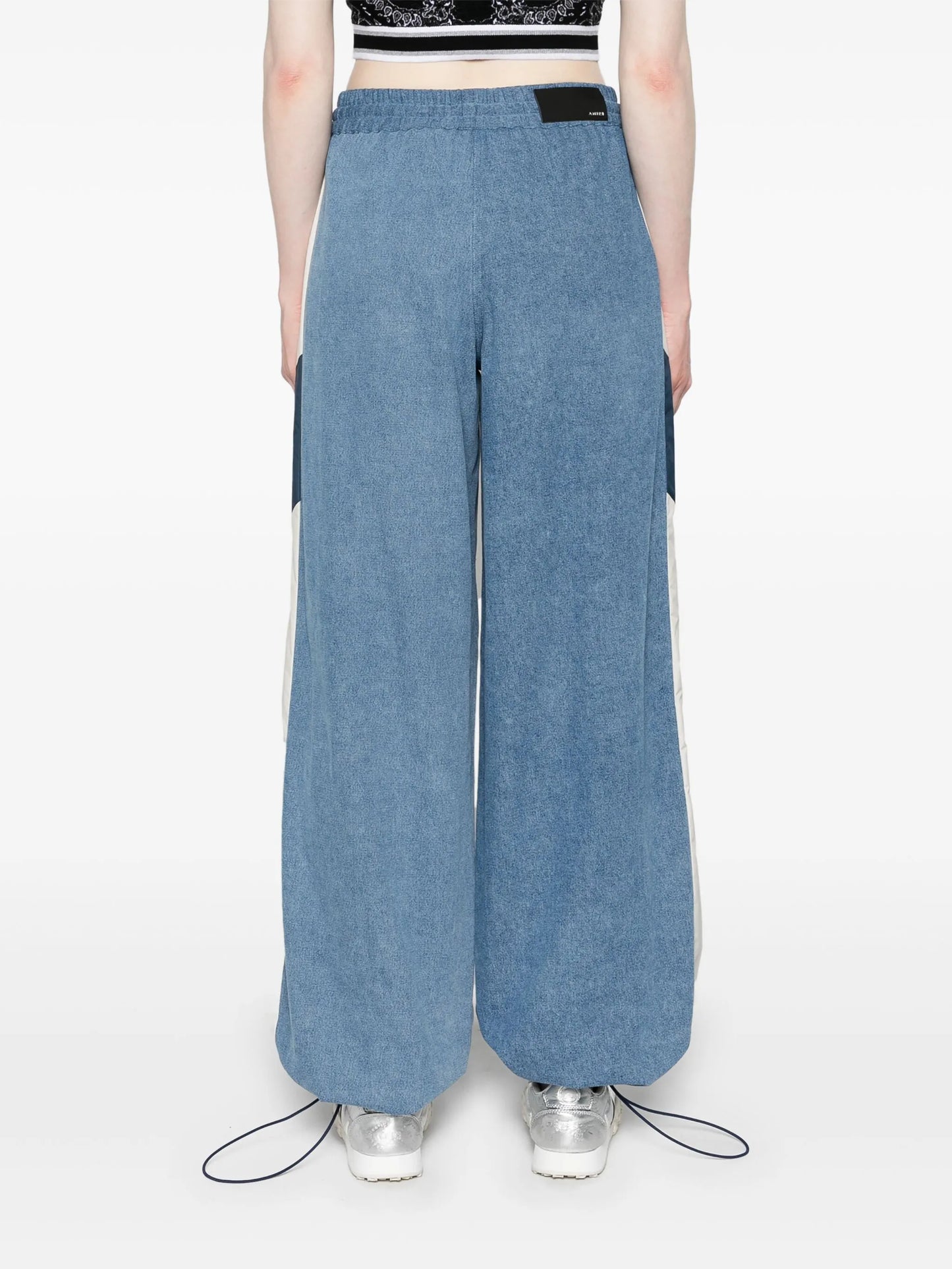 drawstring chambray track pants
