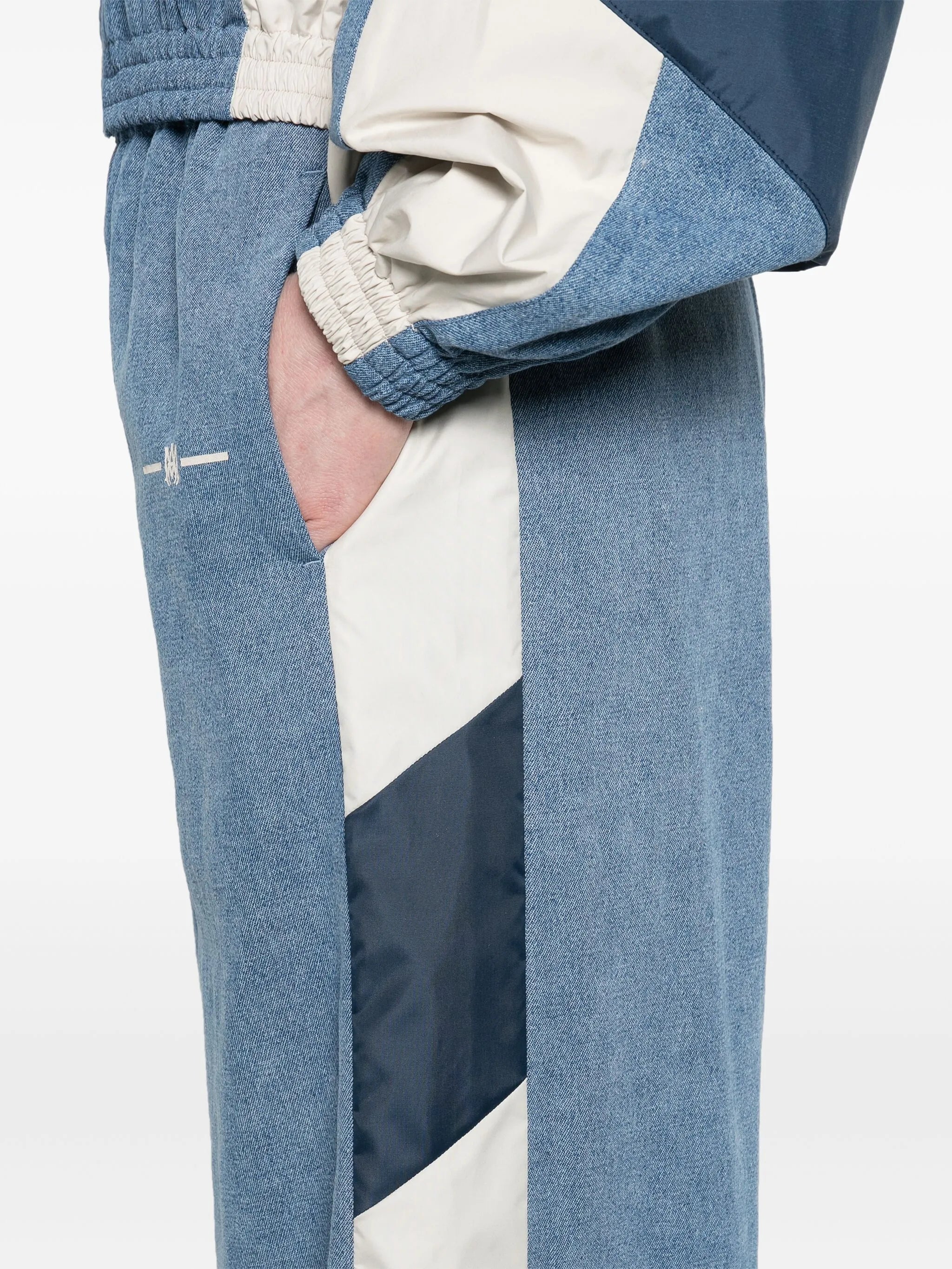 drawstring chambray track pants