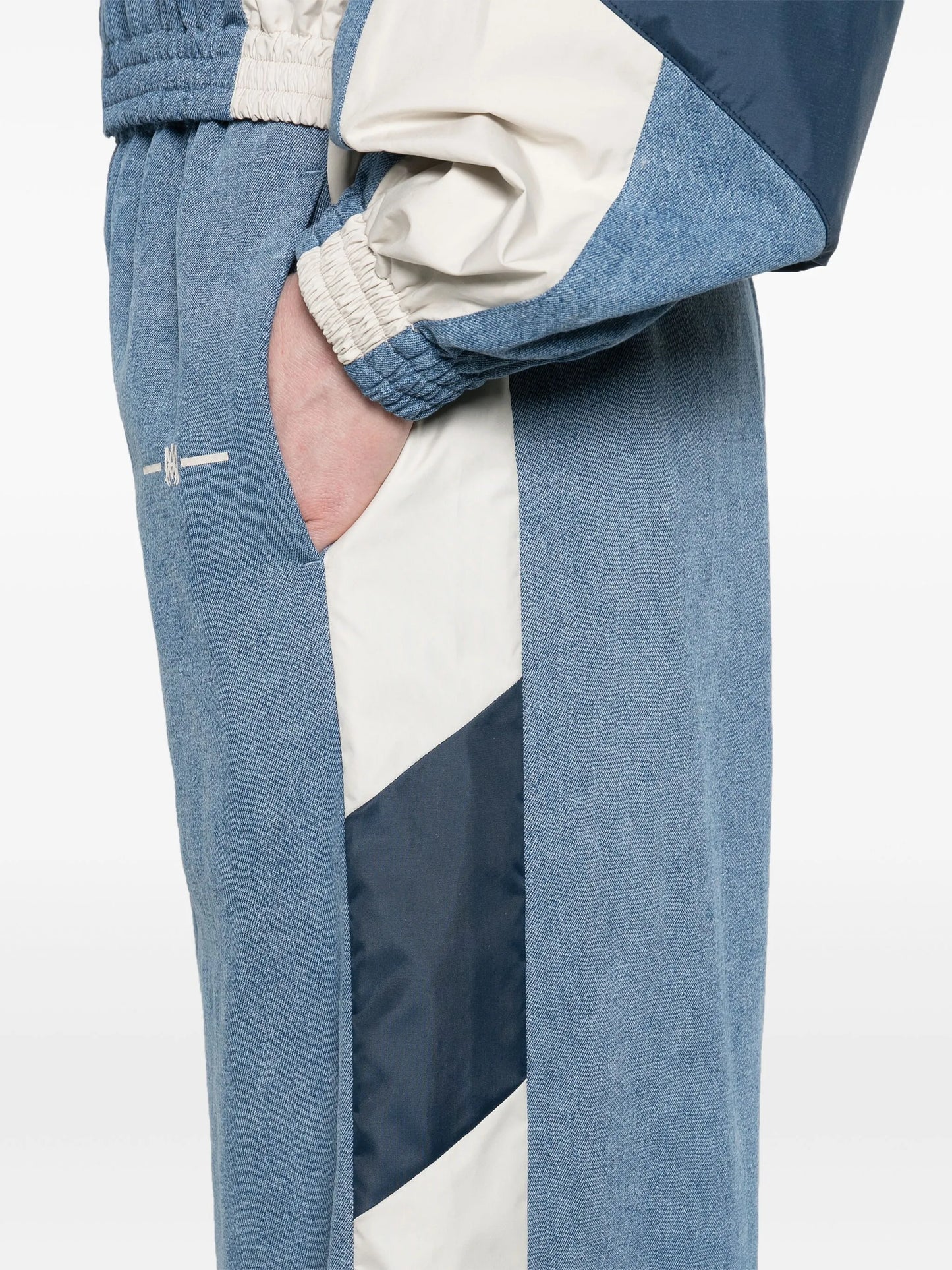 drawstring chambray track pants